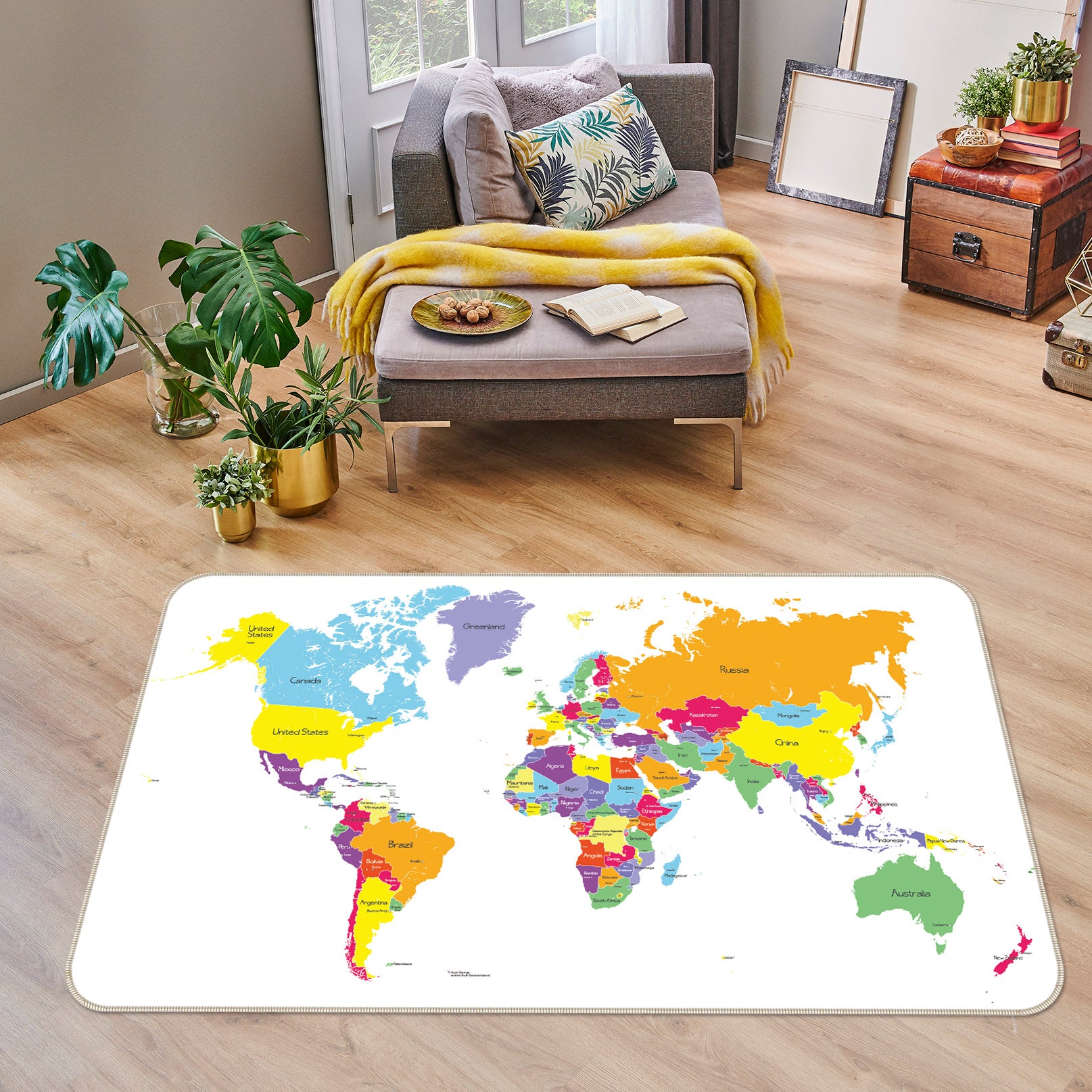 3D Map Pattern 35075 Non Slip Rug Mat