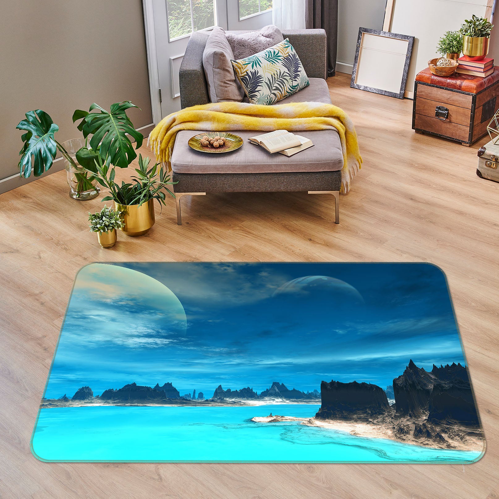 3D Seawater 34140 Non Slip Rug Mat