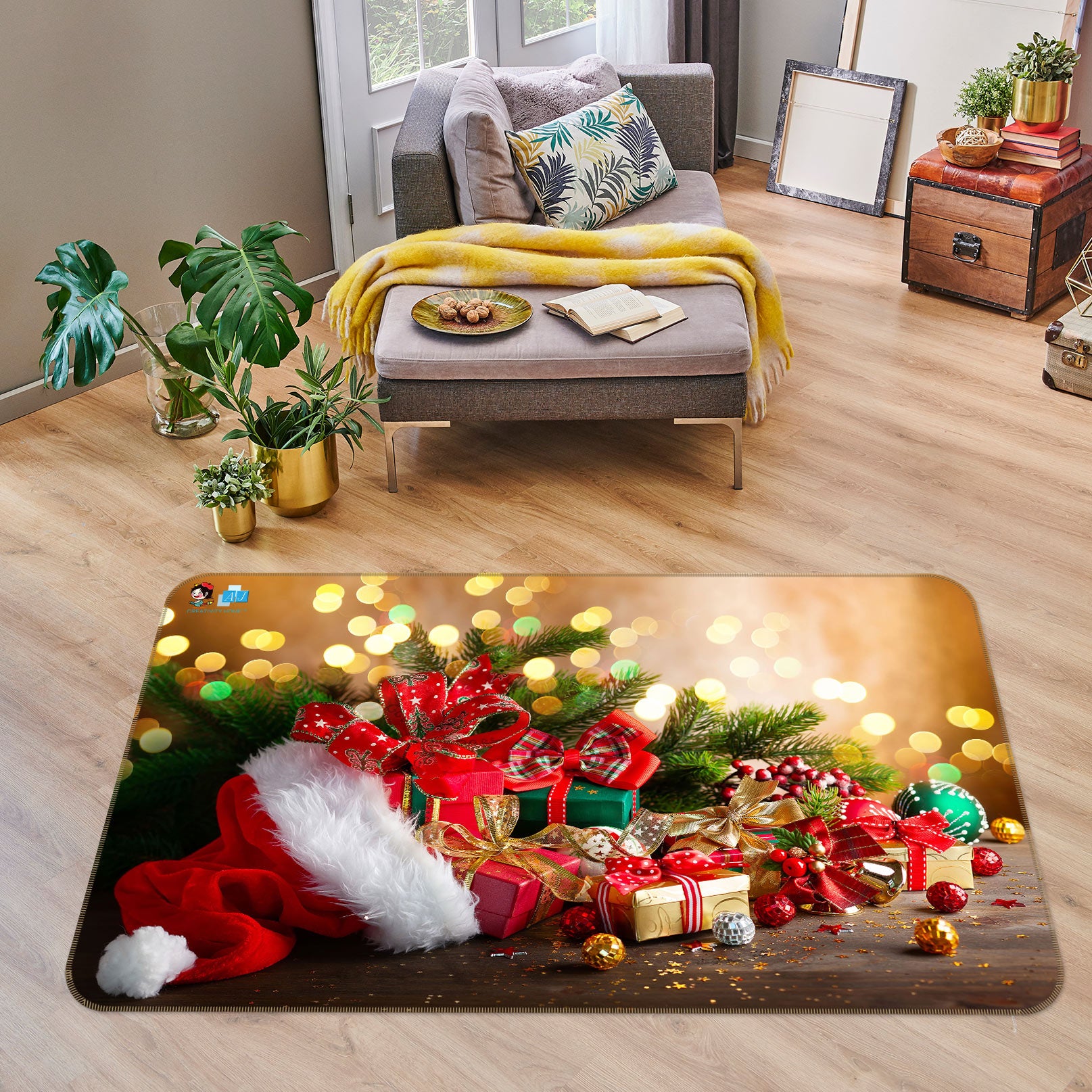 3D Gift 54259 Christmas Non Slip Rug Mat Xmas