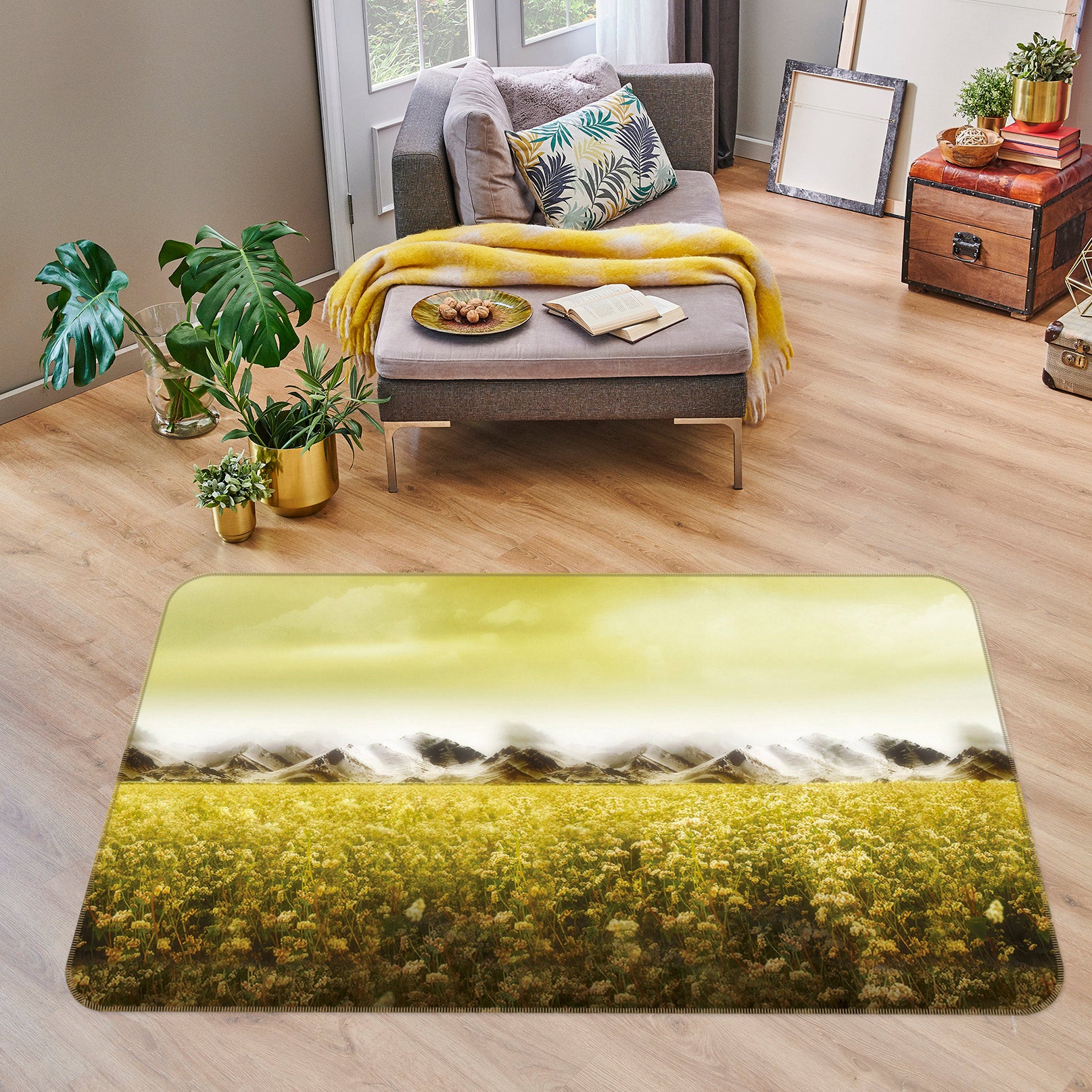 3D Flower Bush 75191 Non Slip Rug Mat