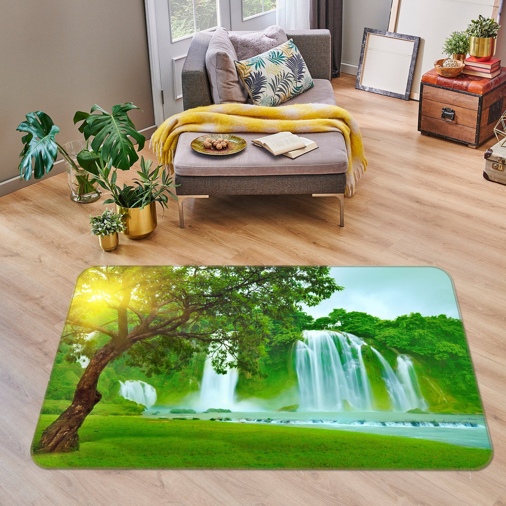 3D Tree Waterfall 65085 Non Slip Rug Mat
