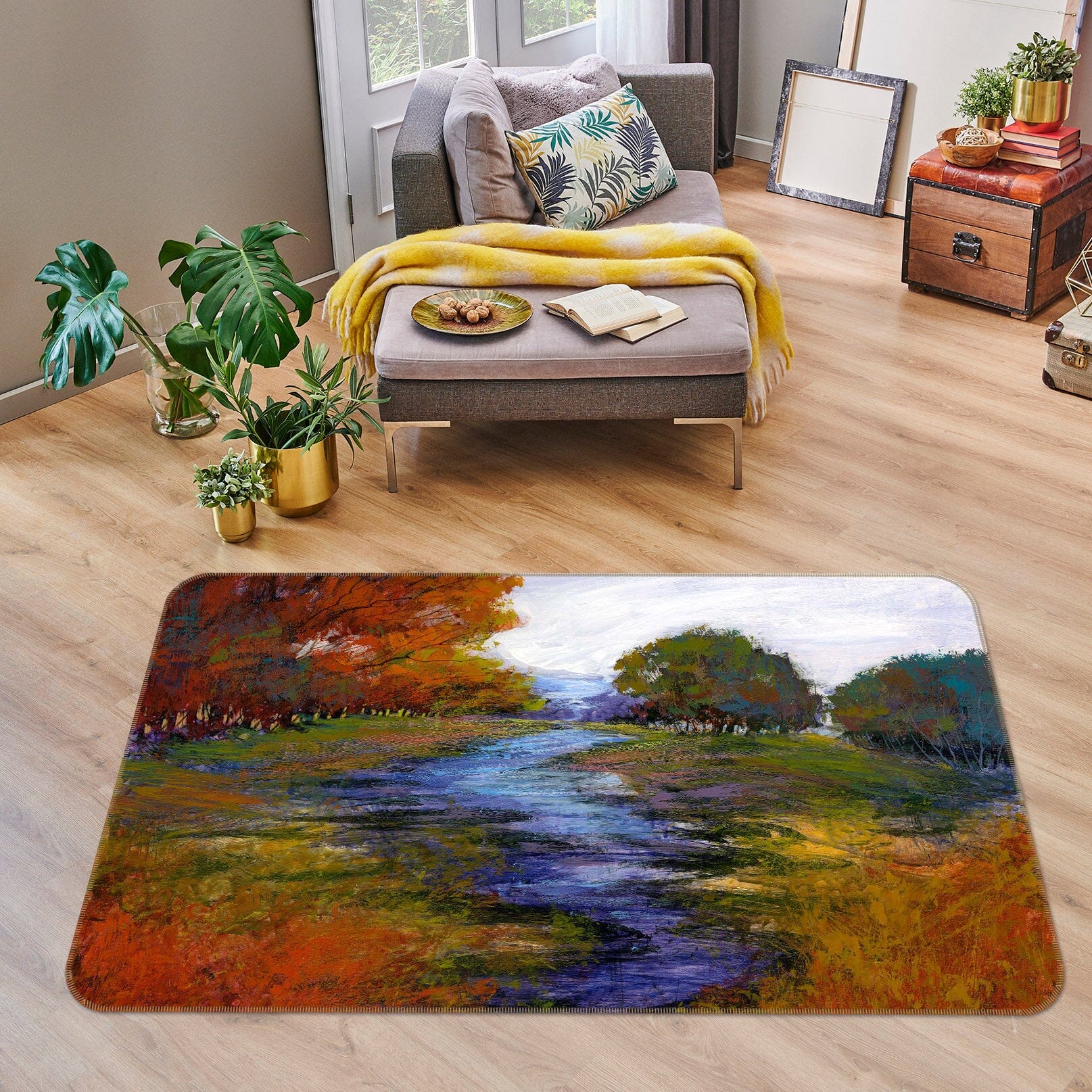 3D Forest River 1046 Michael Tienhaara Rug Non Slip Rug Mat Mat AJ Creativity Home 