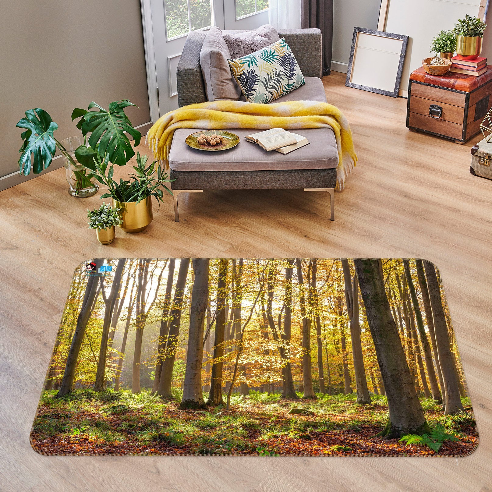 3D Forest Meadow 6877 Assaf Frank Rug Non Slip Rug Mat