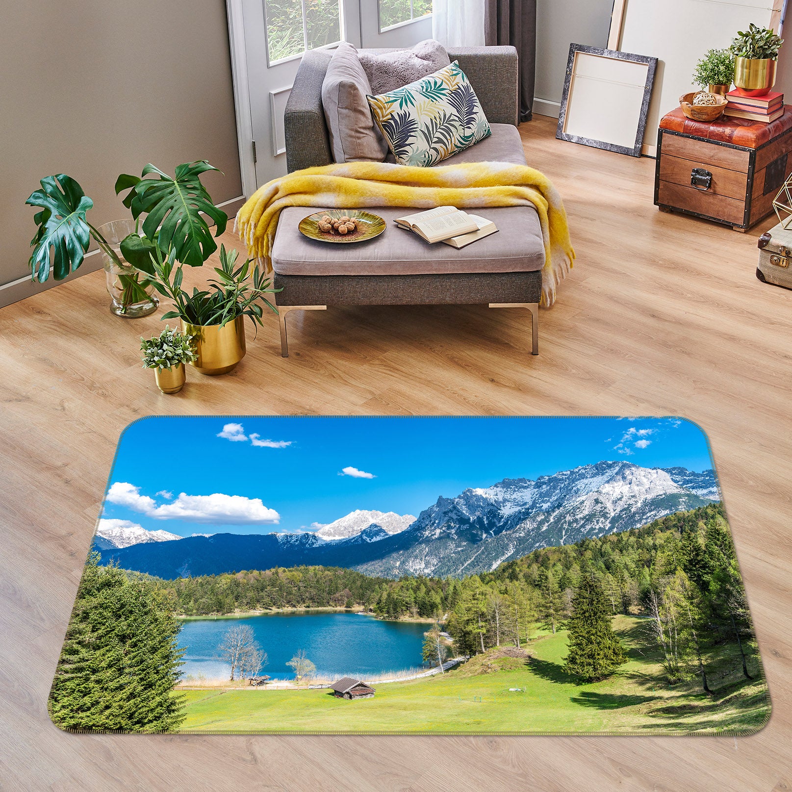 3D Lake Snow Mountain 30126 Non Slip Rug Mat