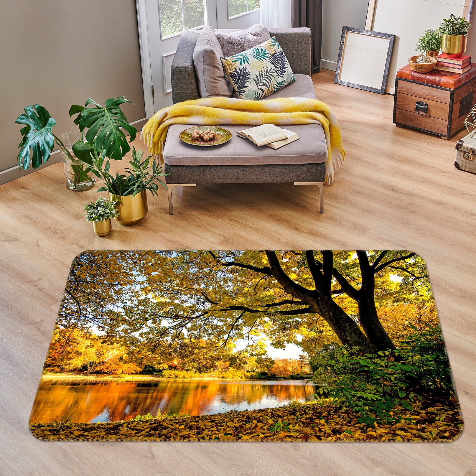 3D Lakeside Tree 29214 Non Slip Rug Mat