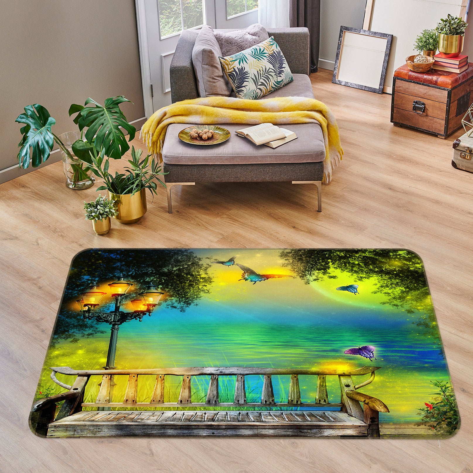 3D Park Chair 75198 Non Slip Rug Mat