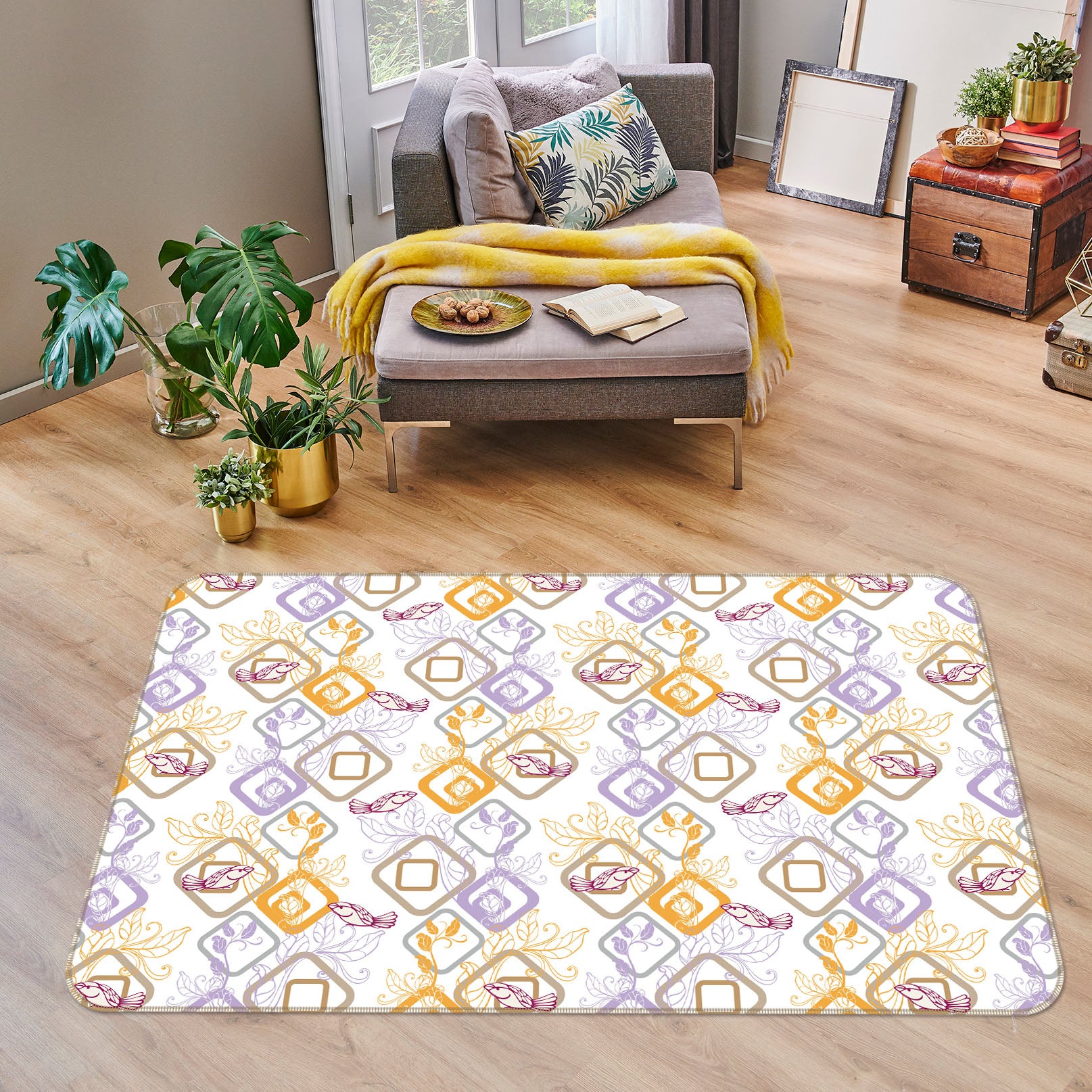 3D Cube Pattern 35238 Non Slip Rug Mat