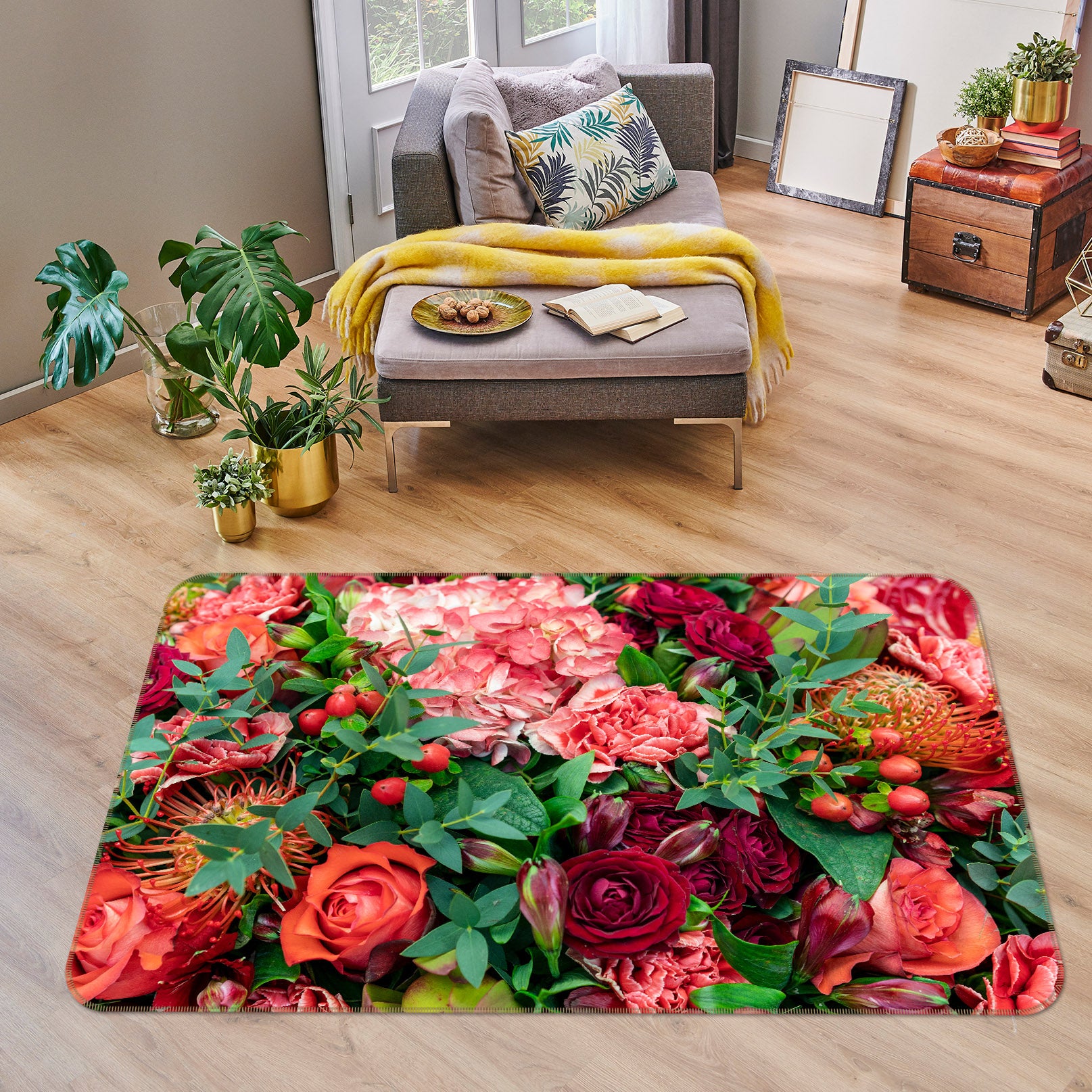 3D Flower 29205 Non Slip Rug Mat