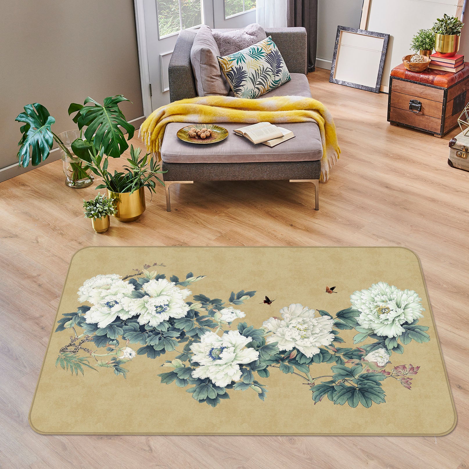 3D Flowers 34049 Non Slip Rug Mat