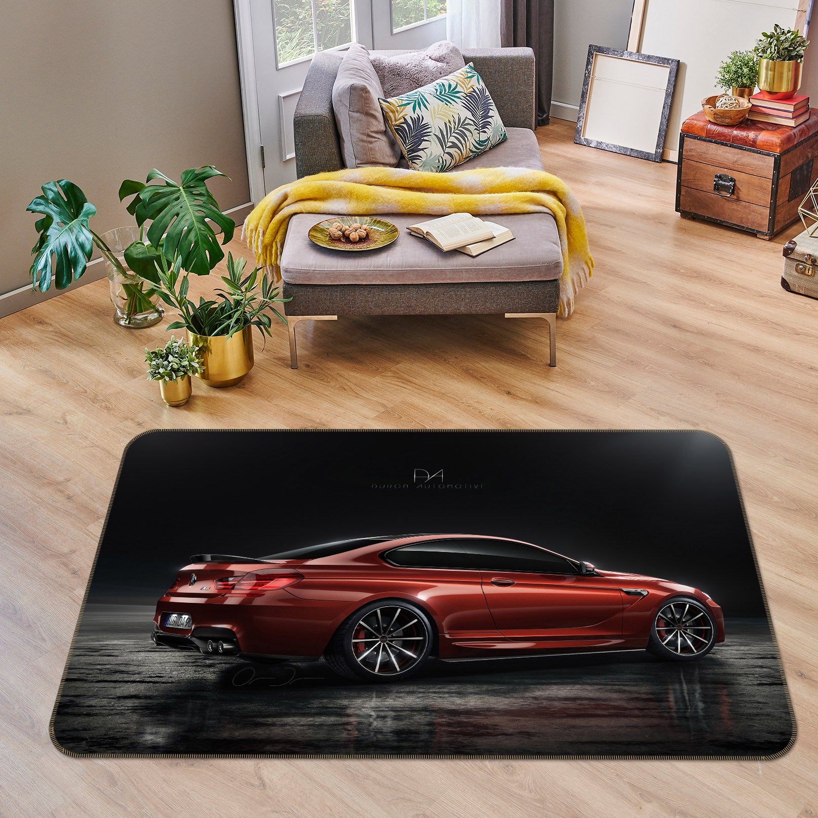 3D Red Car 42121 Vehicle Non Slip Rug Mat