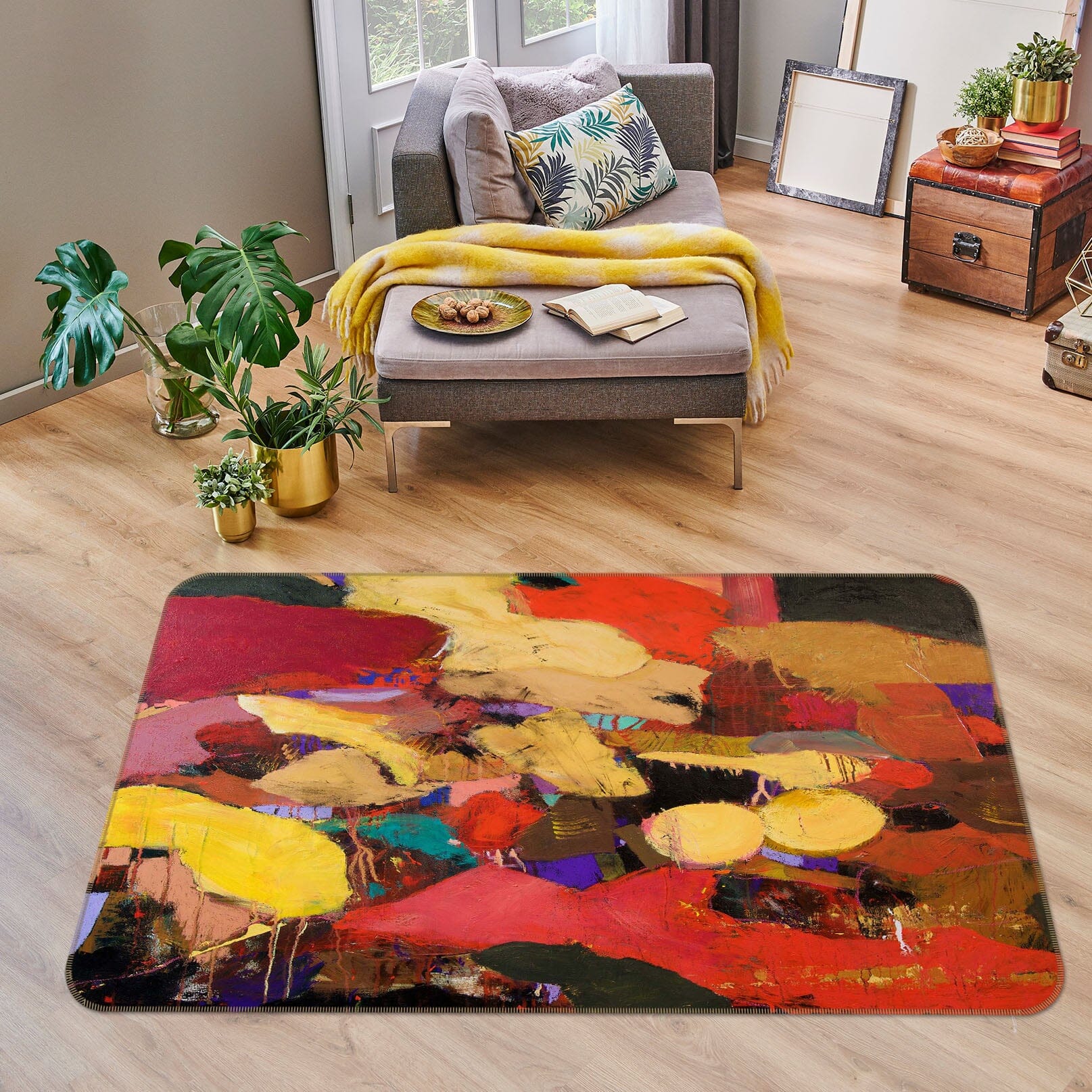 3D Abstract Art 1075 Allan P. Friedlander Rug Non Slip Rug Mat Mat AJ Creativity Home 