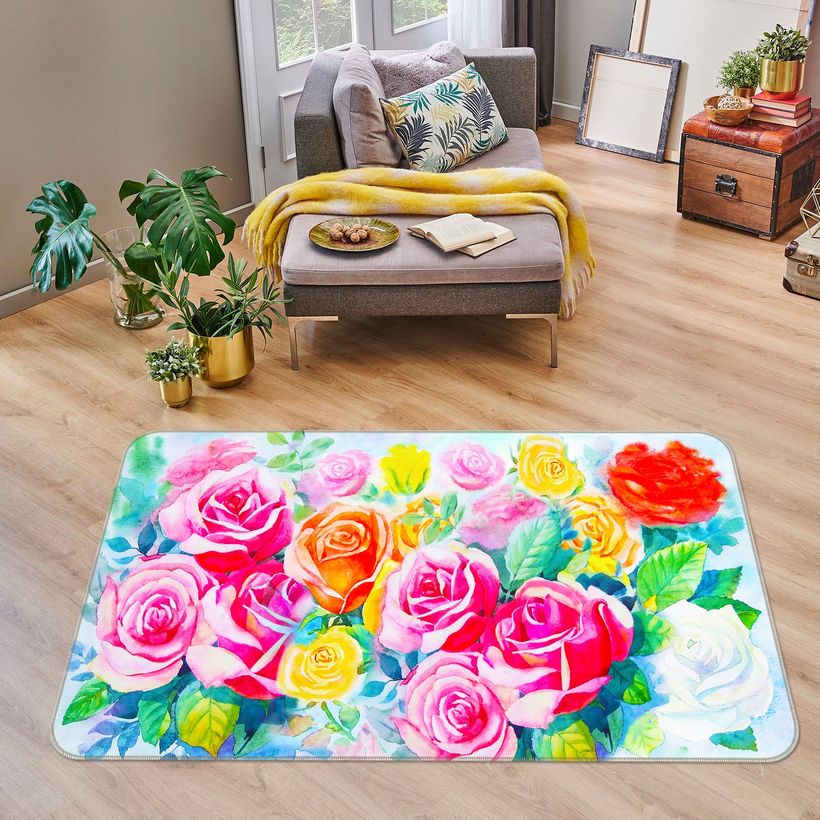 3D Flower 30147 Non Slip Rug Mat
