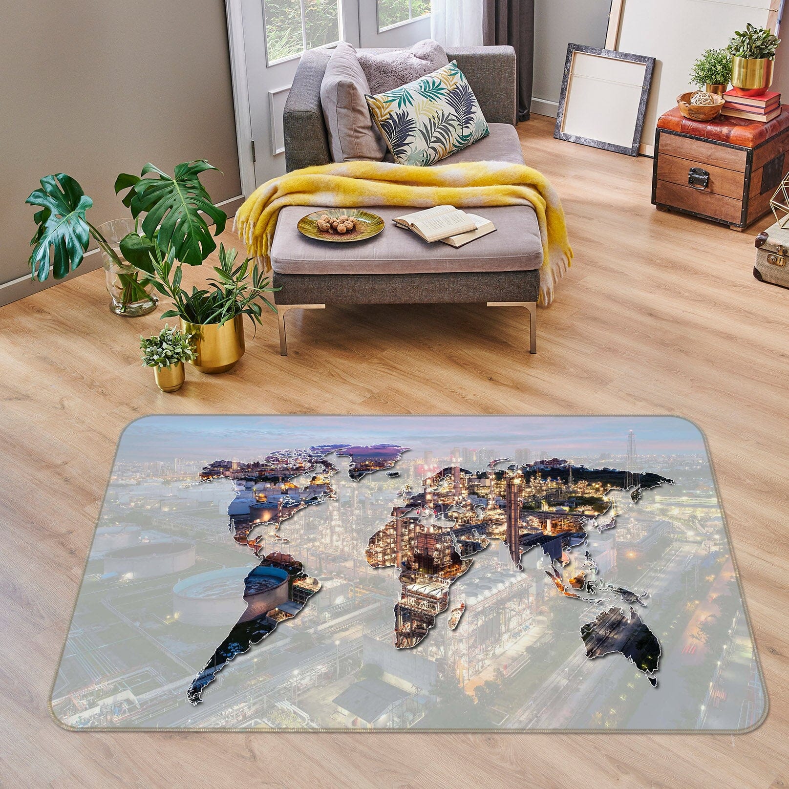 3D Abstract Art 279 World Map Non Slip Rug Mat Mat AJ Creativity Home 