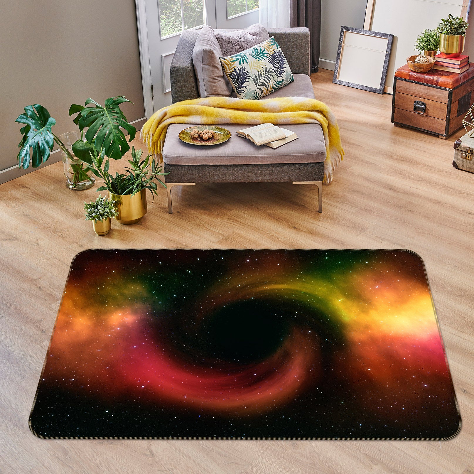 3D Colorful Black Hole 36108 Non Slip Rug Mat