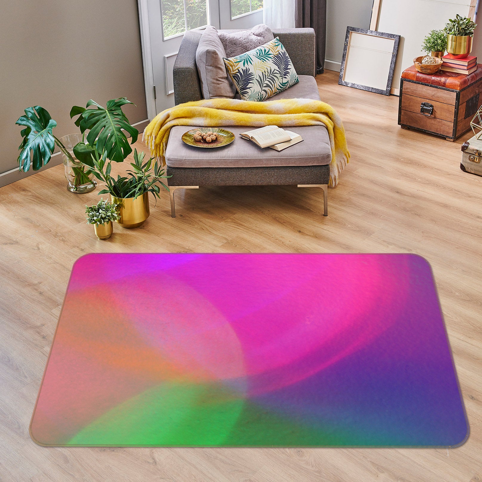 3D Color Circle 70038 Shandra Smith Rug Non Slip Rug Mat