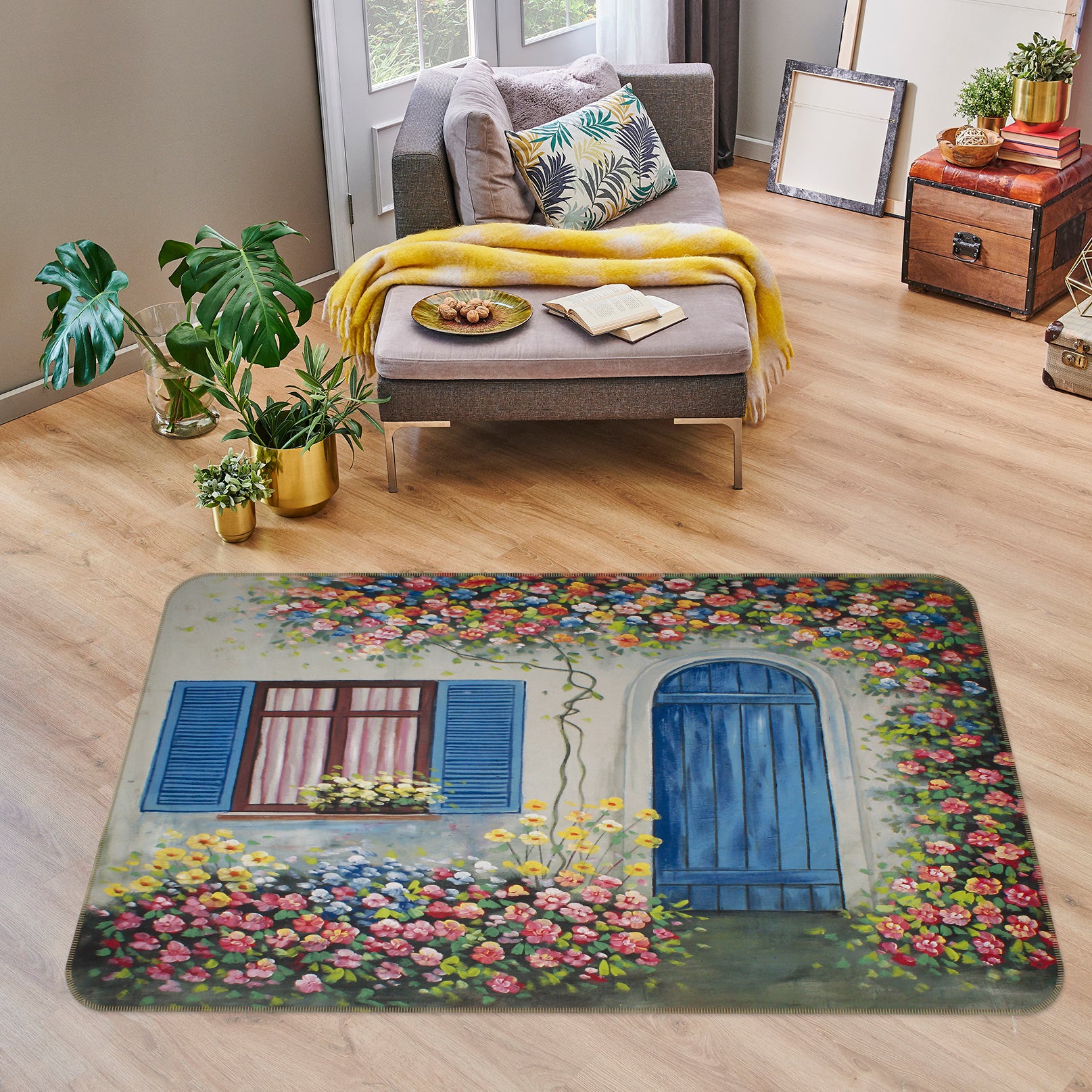 3D House Doors Windows 75211 Non Slip Rug Mat