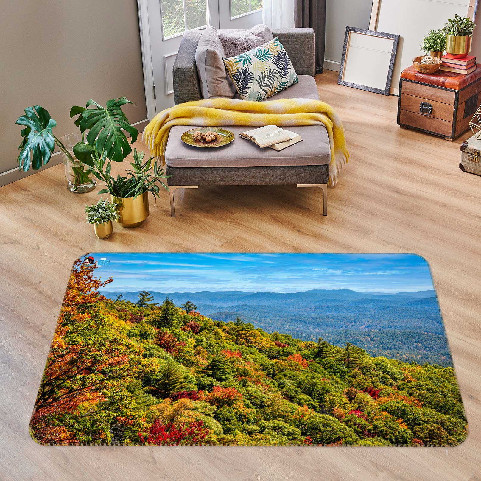 3D Mountain Forest 5145 Beth Sheridan Rug Non Slip Rug Mat