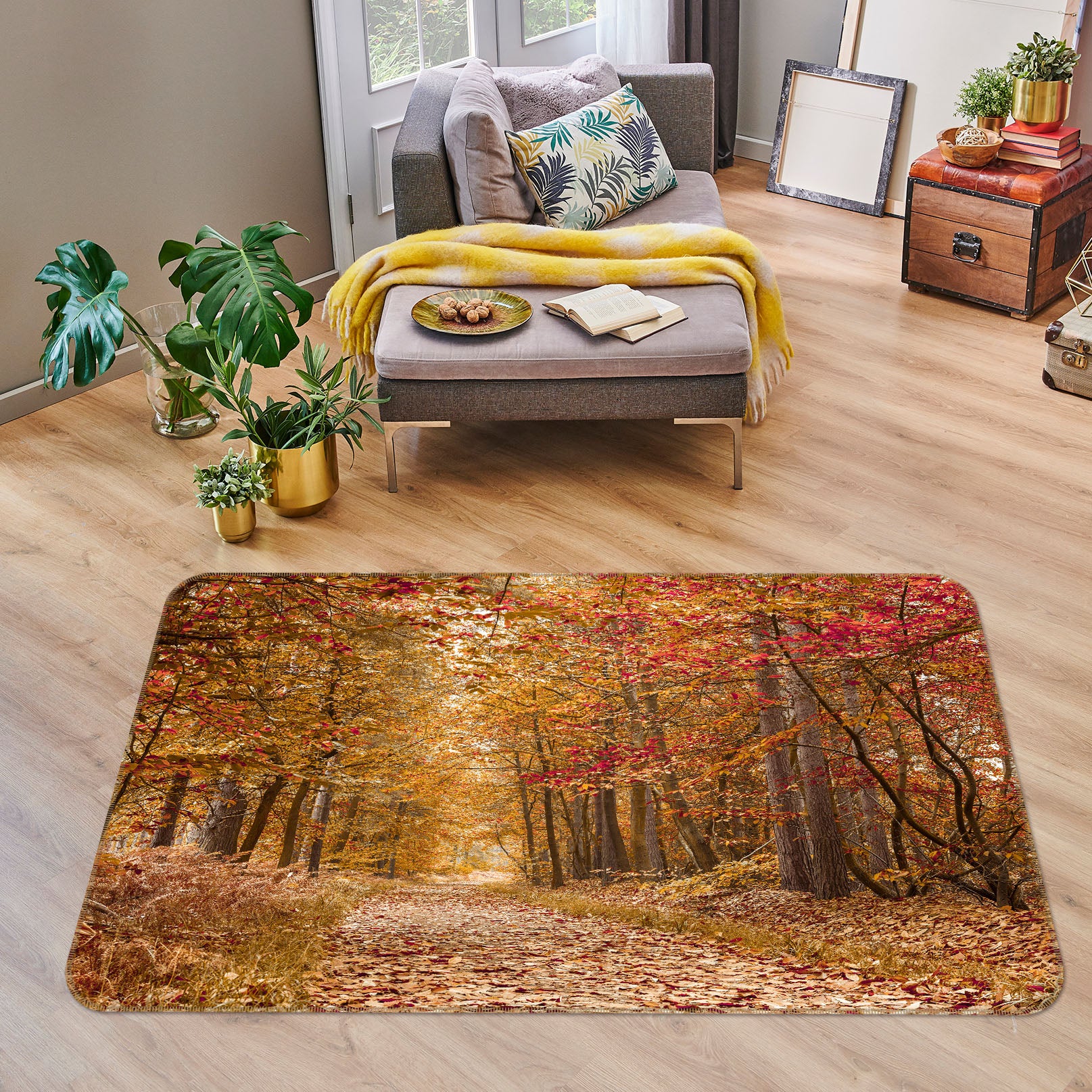 3D Forest Path 83259 Assaf Frank Rug Non Slip Rug Mat