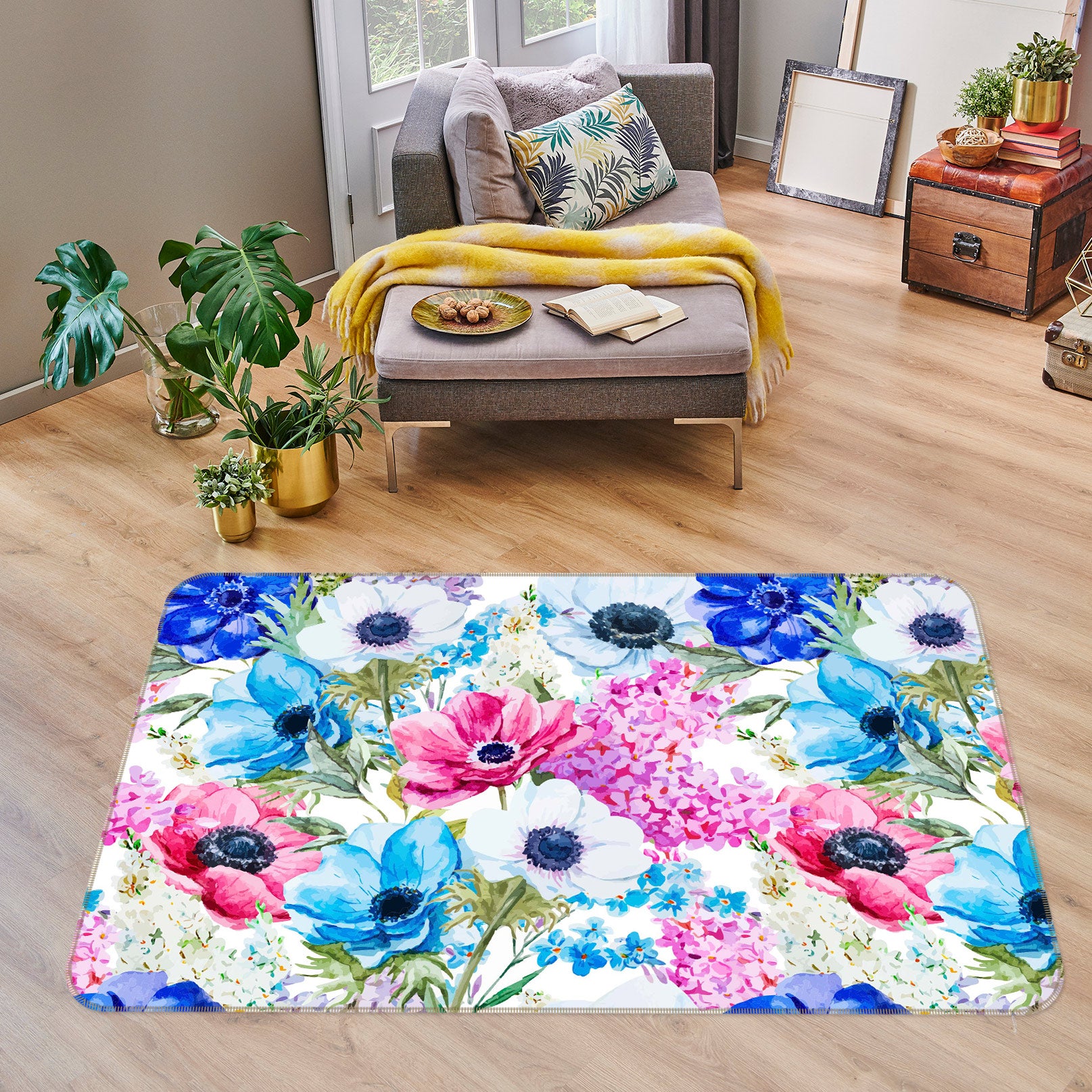 3D Flowers 30097 Non Slip Rug Mat