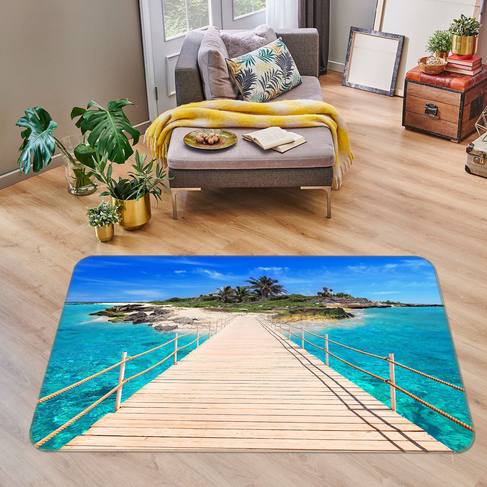 3D Island Bridge 34133 Non Slip Rug Mat