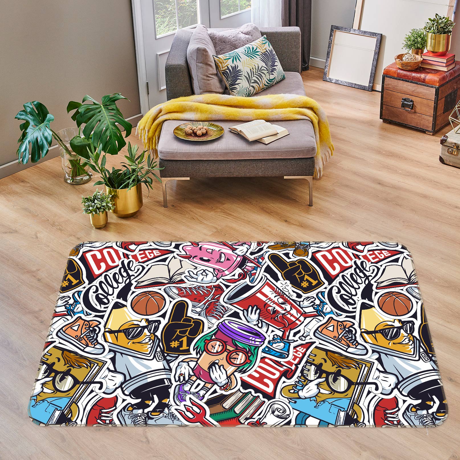 3D Cartoon Pattern 30006 Non Slip Rug Mat