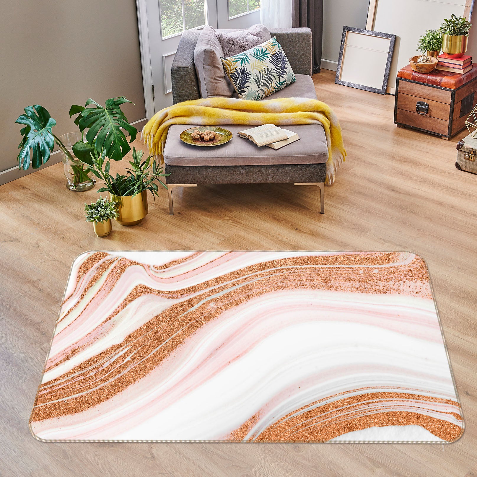 3D Texture Pattern 31107 Non Slip Rug Mat