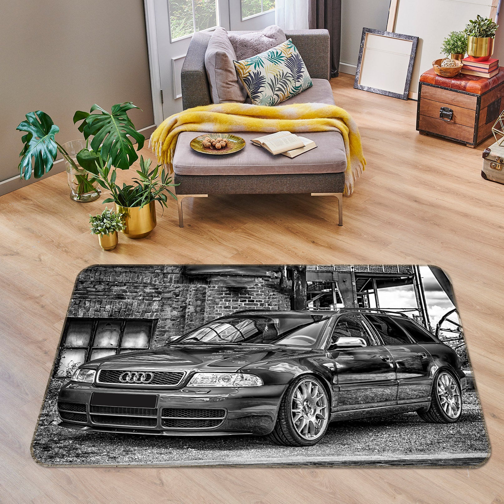 3D Black Car 42009 Vehicle Non Slip Rug Mat