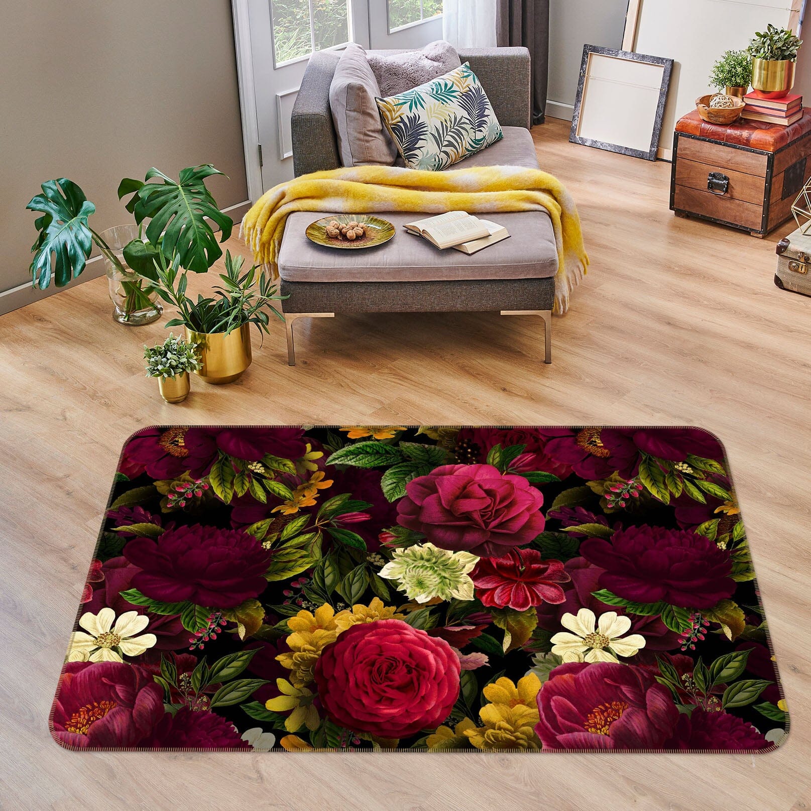 3D Noble Rose 1049 Uta Naumann Rug Non Slip Rug Mat Mat AJ Creativity Home 
