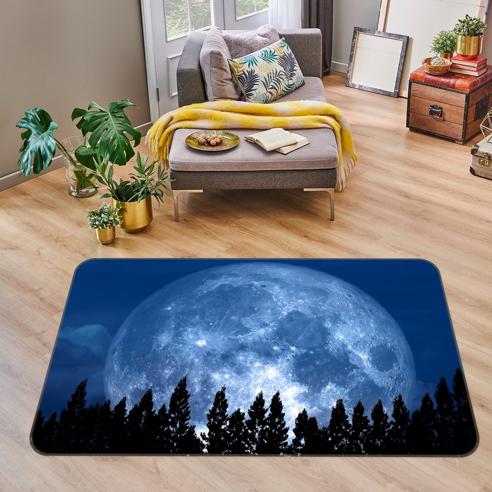 3D Moon Forest 30033 Non Slip Rug Mat