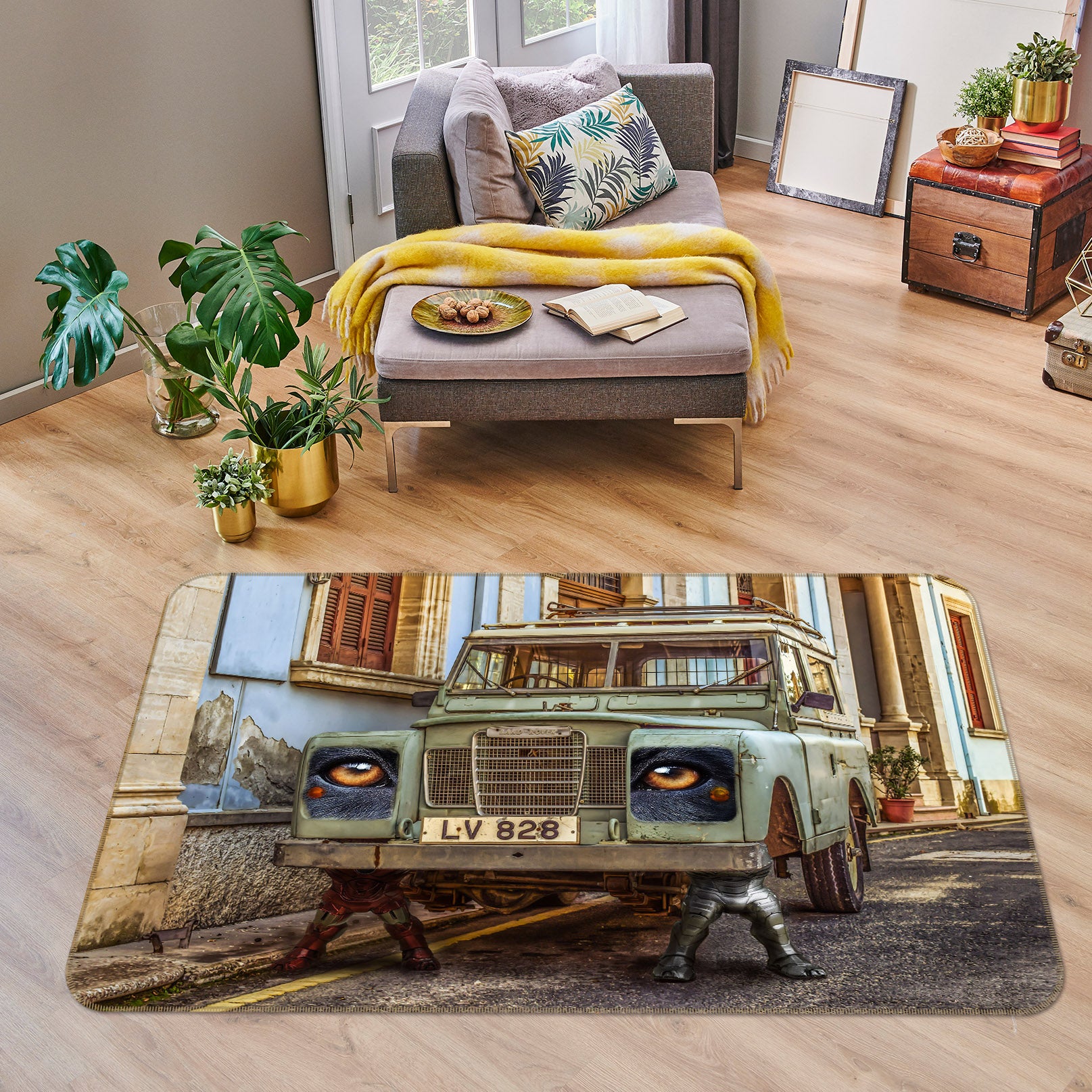 3D Scrapped Car 42049 Vehicle Non Slip Rug Mat