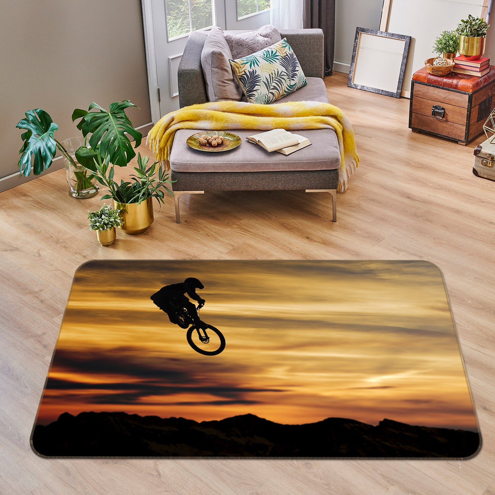 3D Mountain Bike 34121 Non Slip Rug Mat