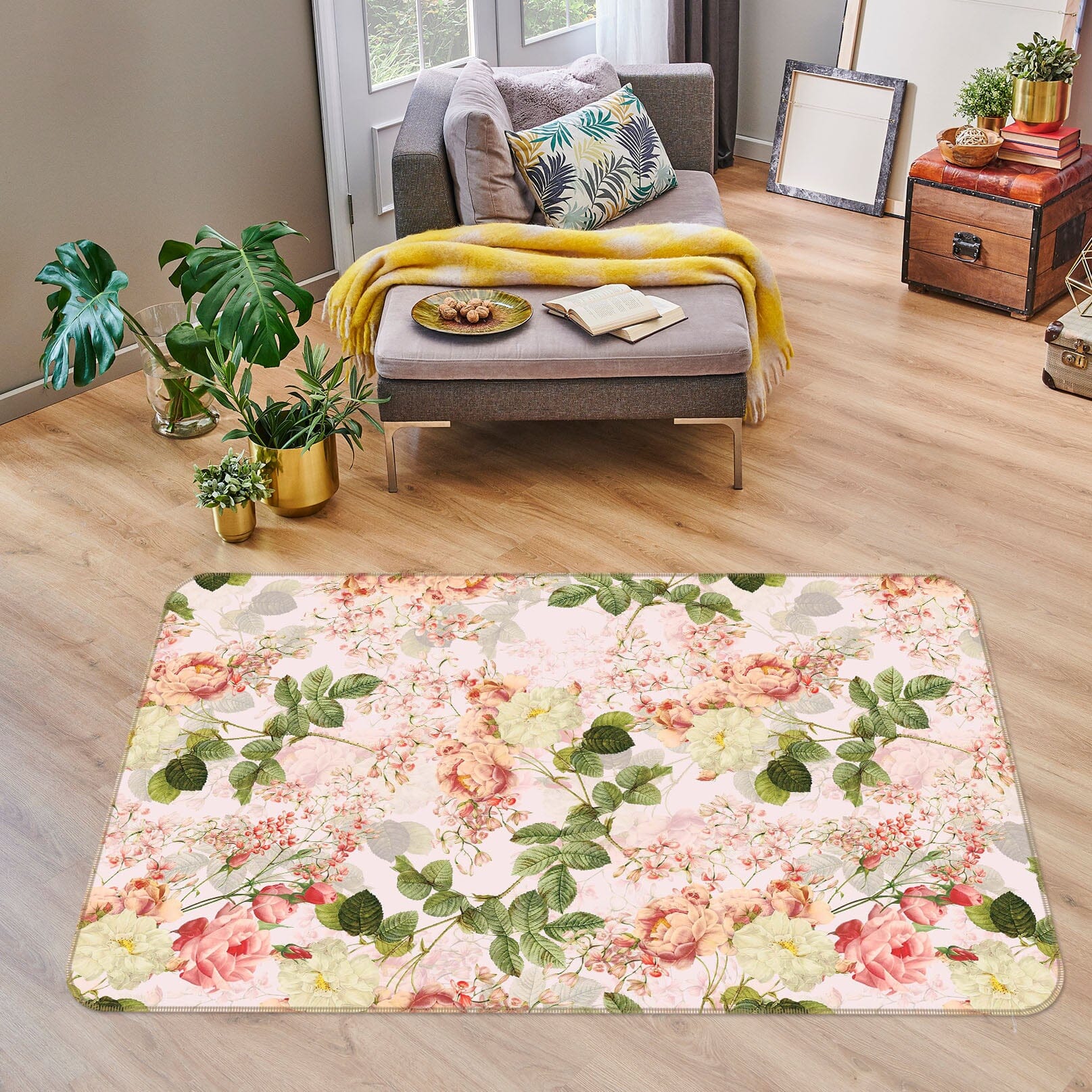 3D Painted Pink 123 Uta Naumann Rug Non Slip Rug Mat Mat AJ Creativity Home 