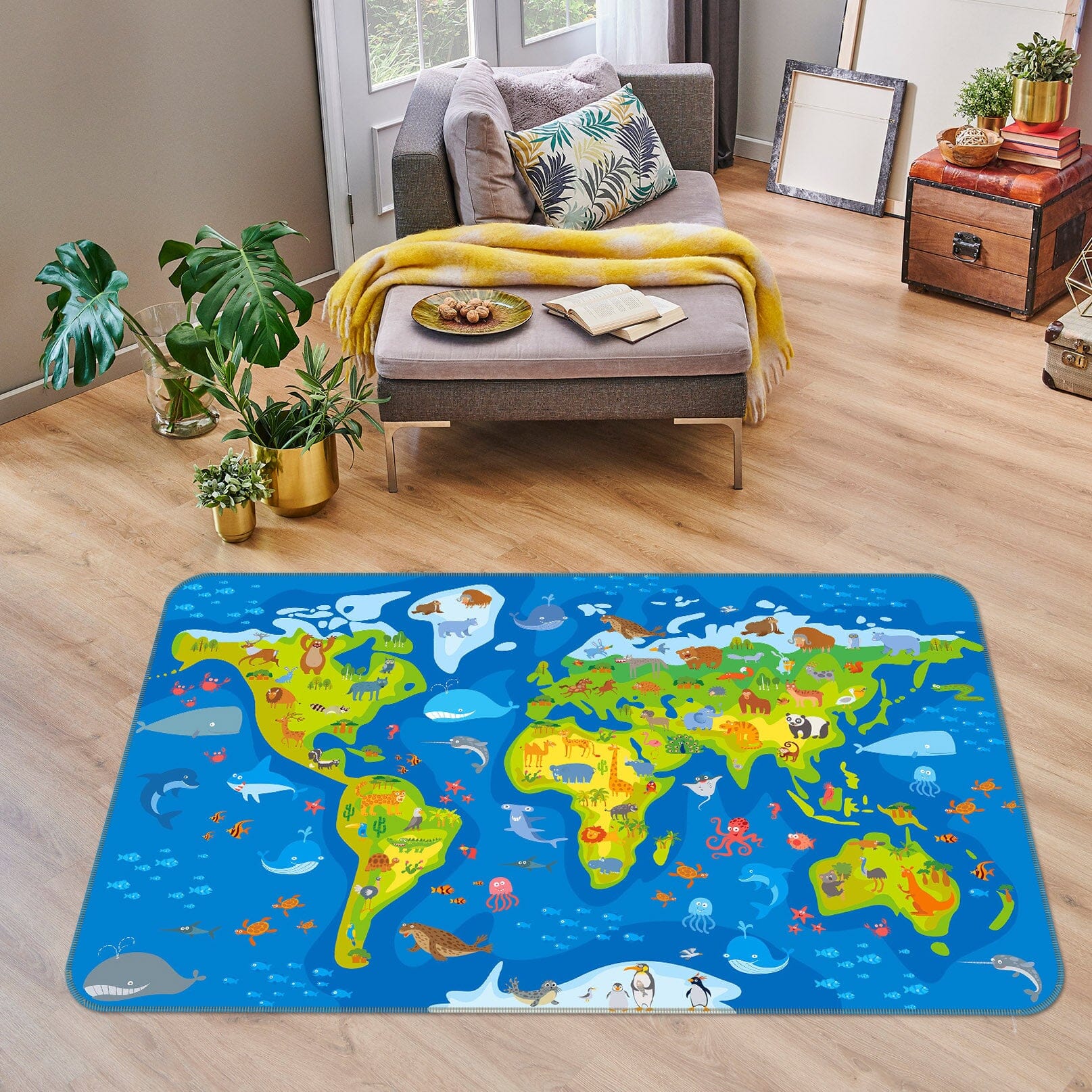 3D Red Spots 242 World Map Non Slip Rug Mat Mat AJ Creativity Home 