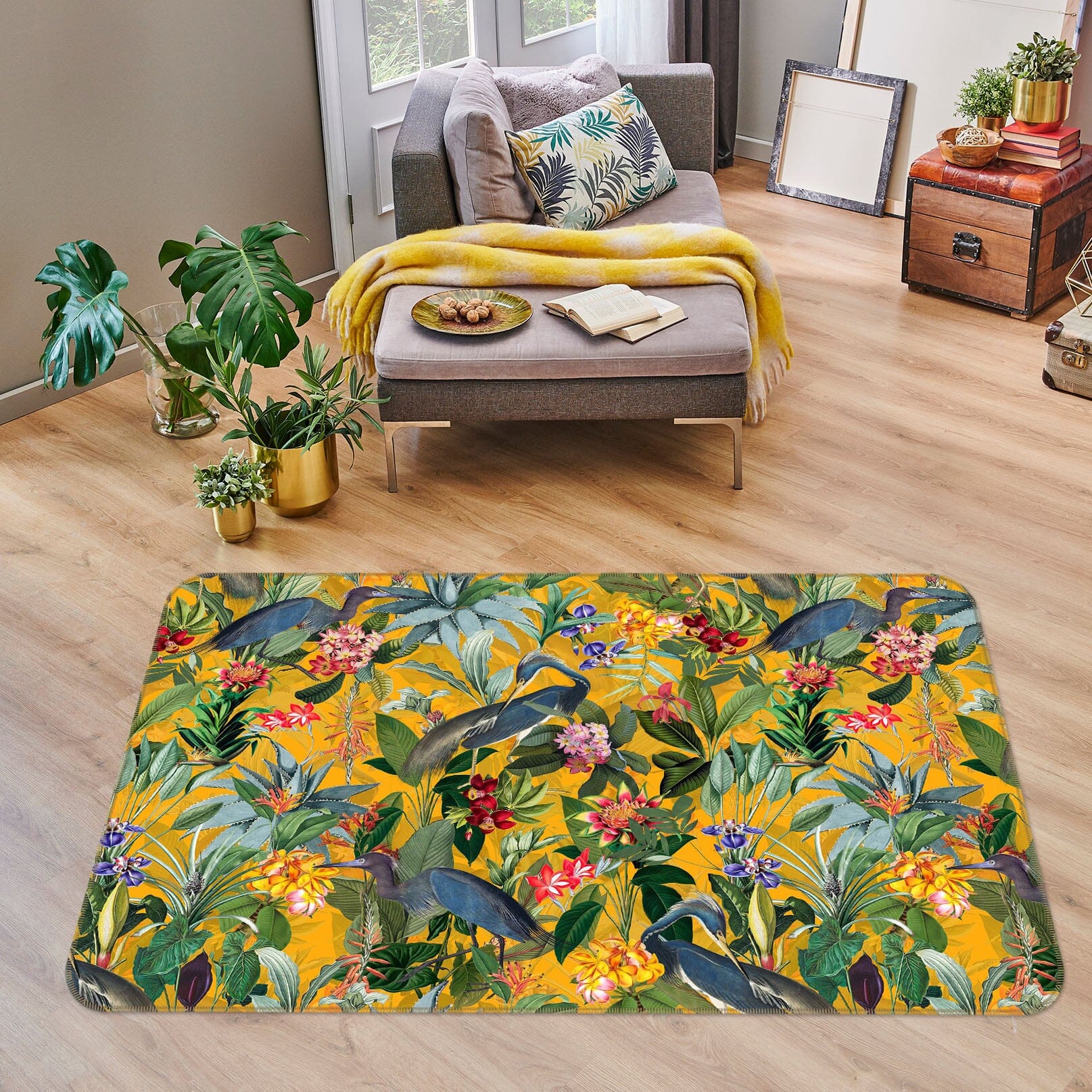 3D Yellow Flowers 170 Uta Naumann Rug Non Slip Rug Mat Mat AJ Creativity Home 