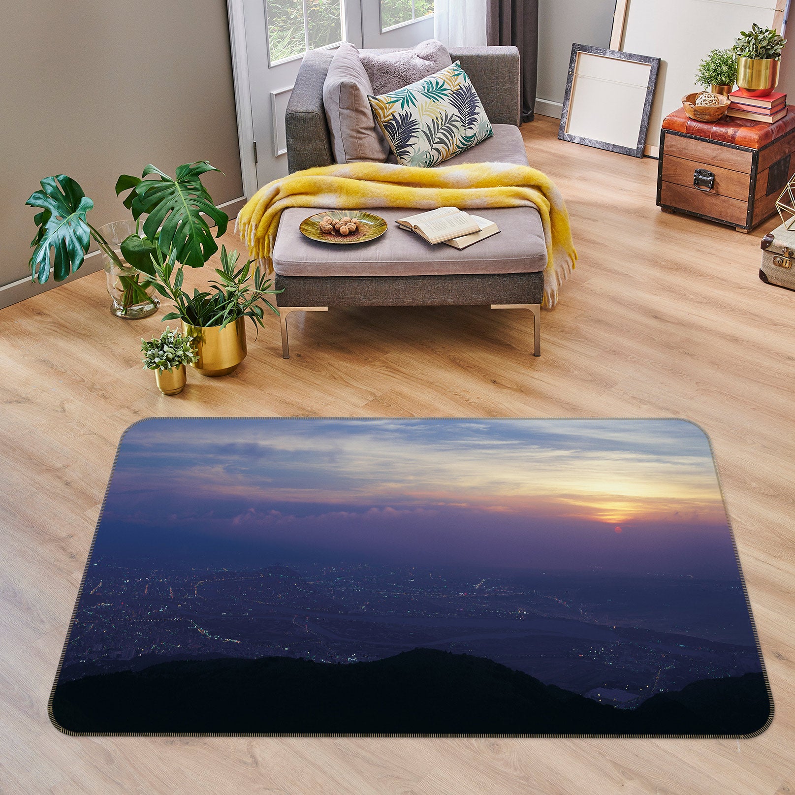 3D Mountain Sky 75268 Non Slip Rug Mat