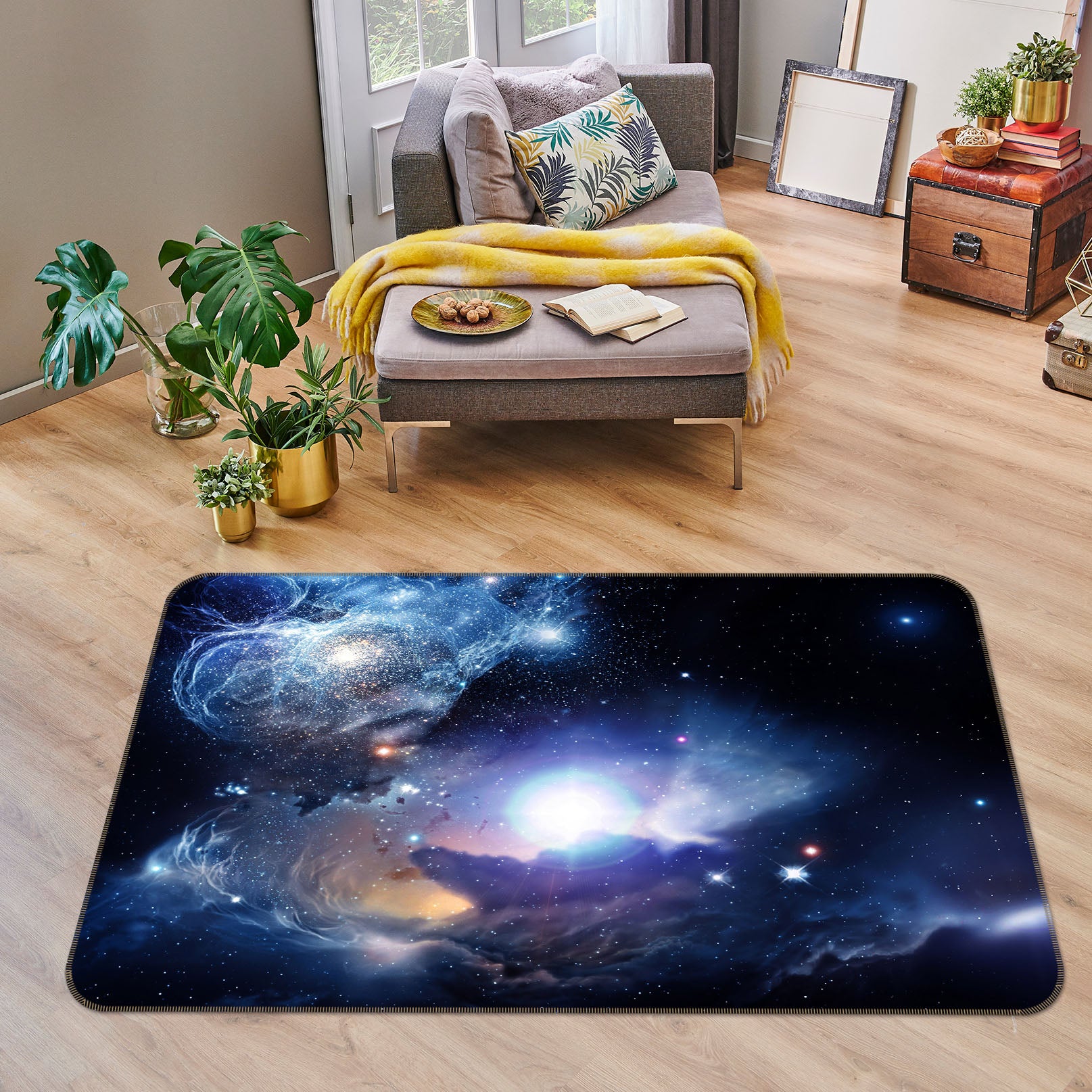 3D Planet Starry Sky 31141 Non Slip Rug Mat