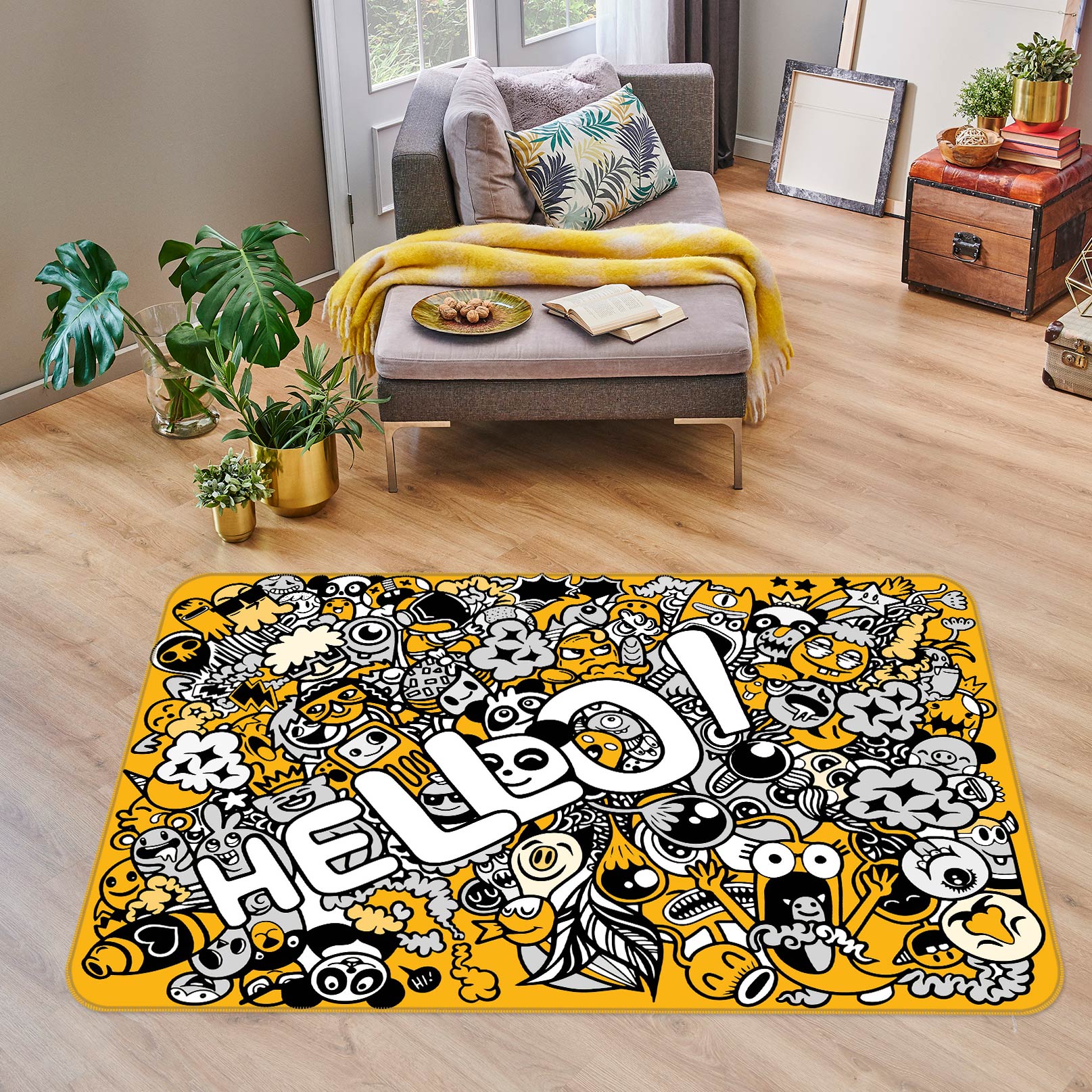 3D Cartoon Pattern 30047 Non Slip Rug Mat