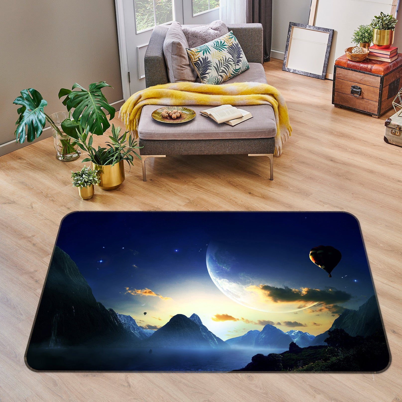 3D Mountains 75159 Non Slip Rug Mat