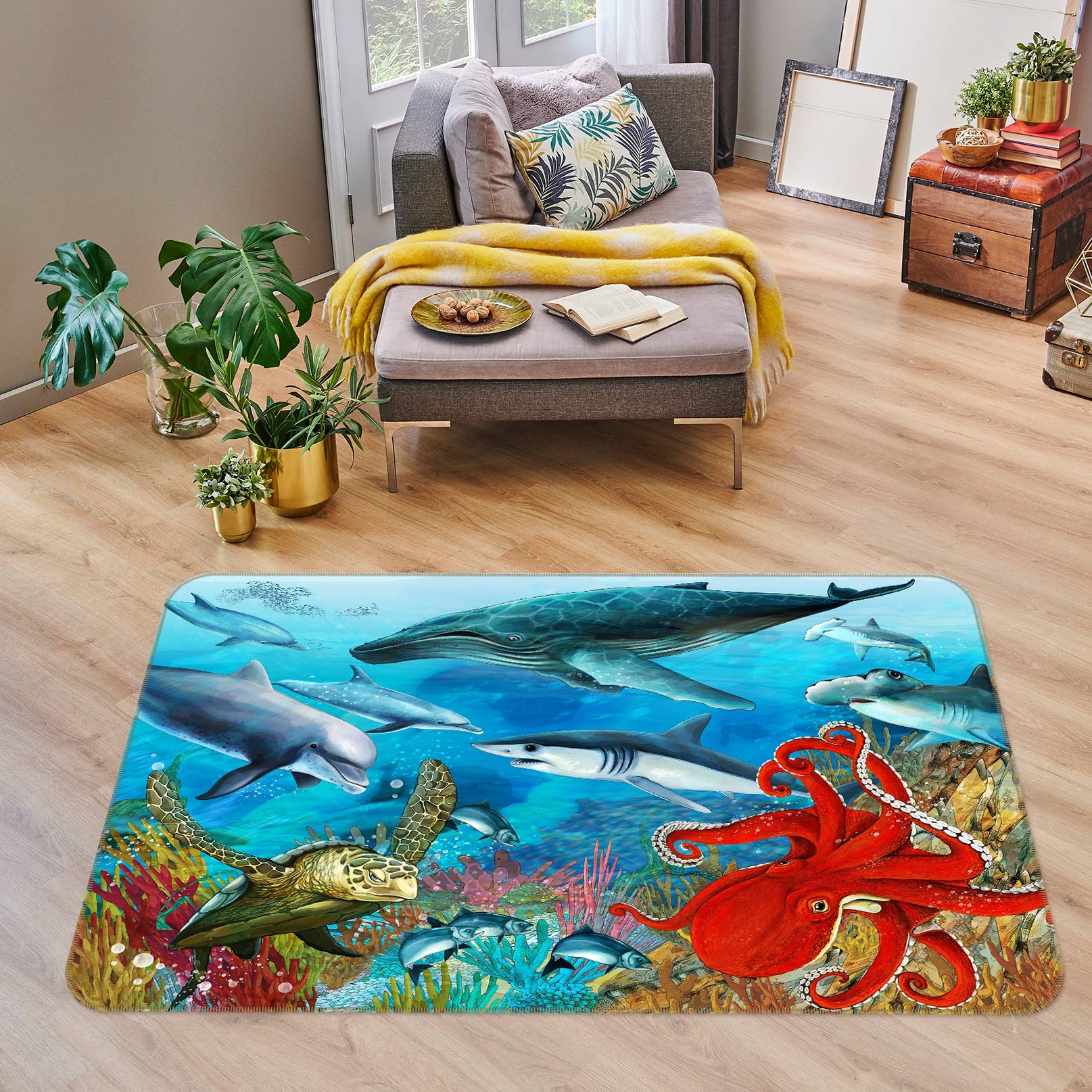 3D Sea Shark 77091 Non Slip Rug Mat