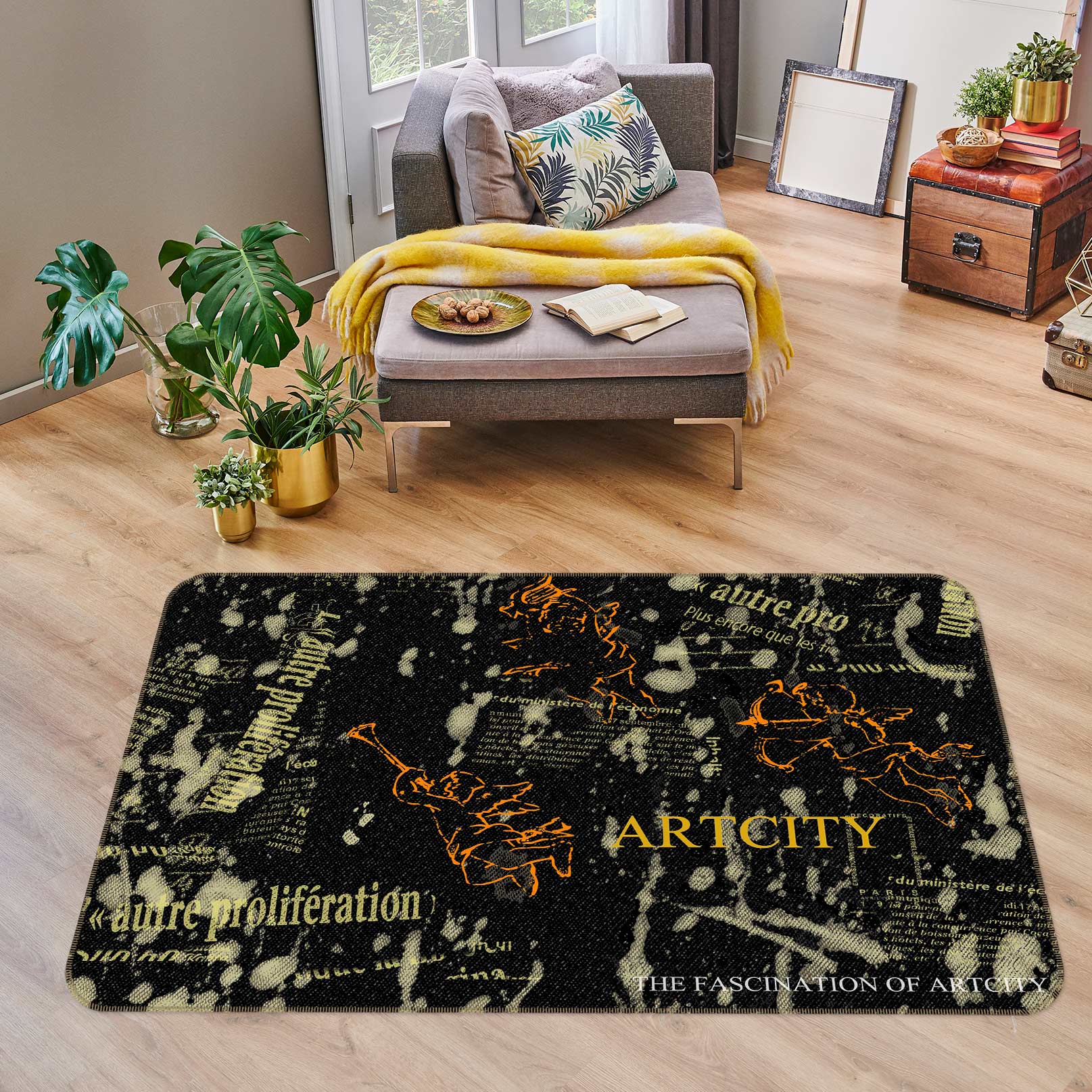 3D Letter Pattern 75238 Non Slip Rug Mat