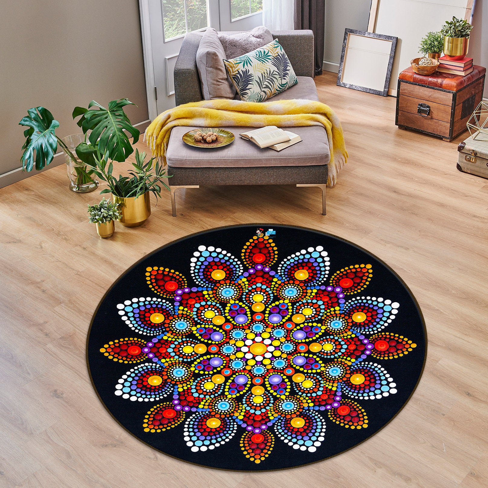 3D Pattern 74264 Round Non Slip Rug Mat