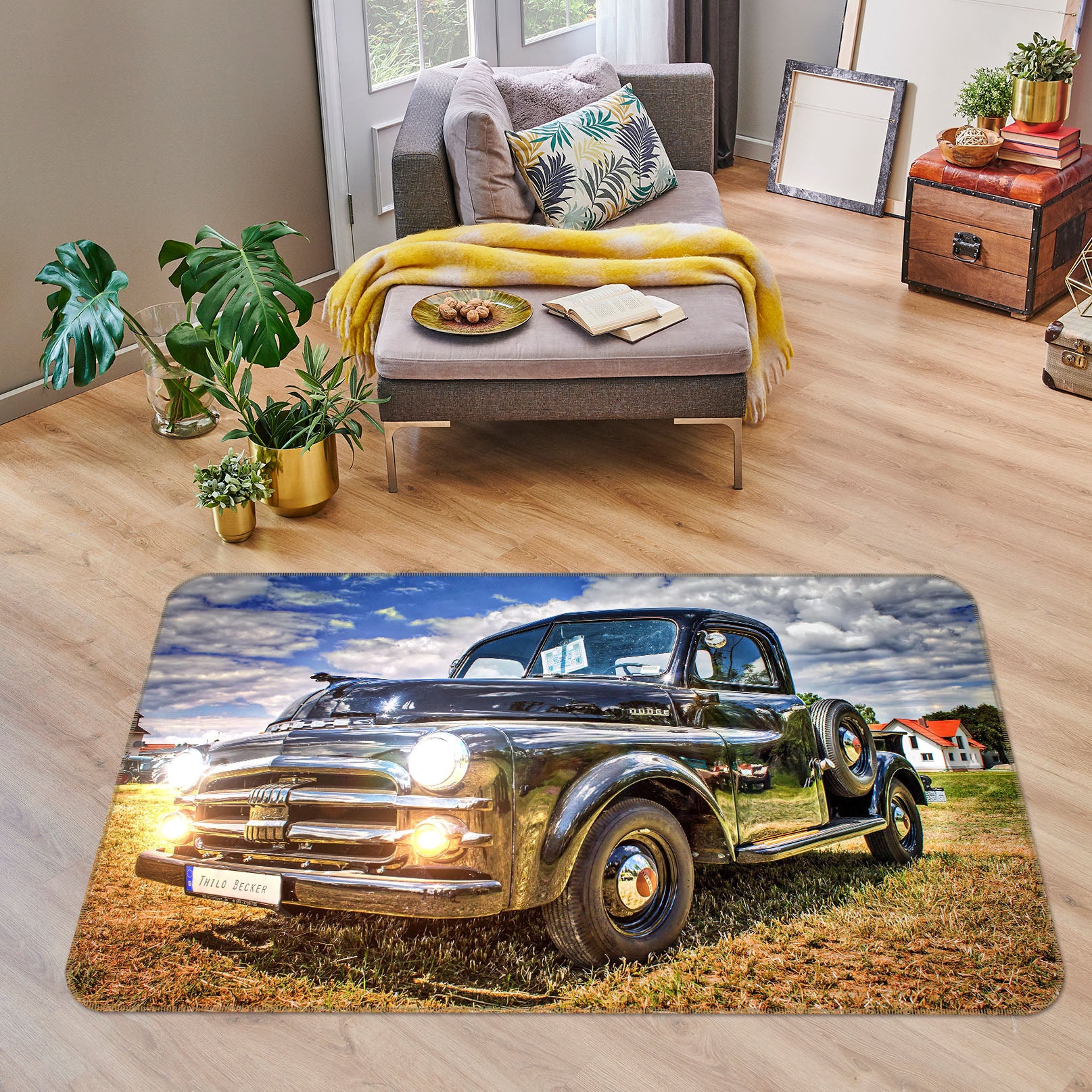 3D Grass Black Car 68054 Vehicle Non Slip Rug Mat