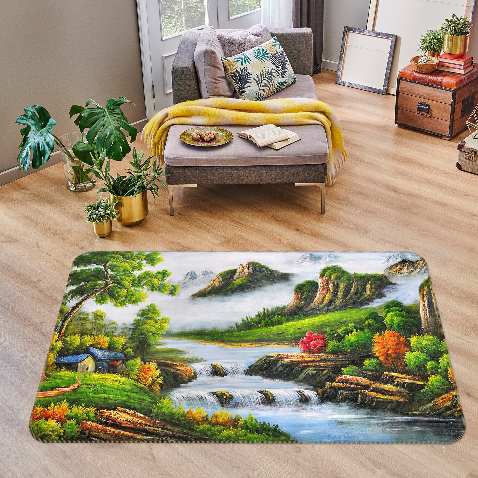 3D Oil Painting Landscape 76017 Non Slip Rug Mat