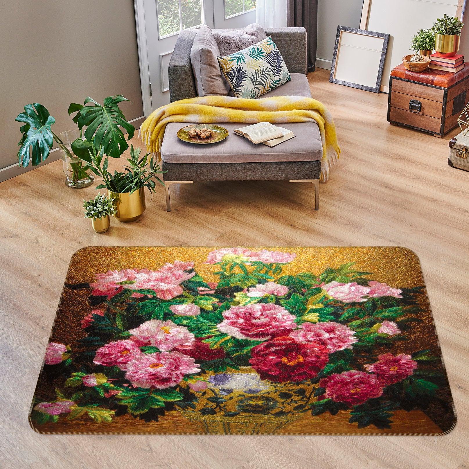 3D Flower Bush 75189 Non Slip Rug Mat