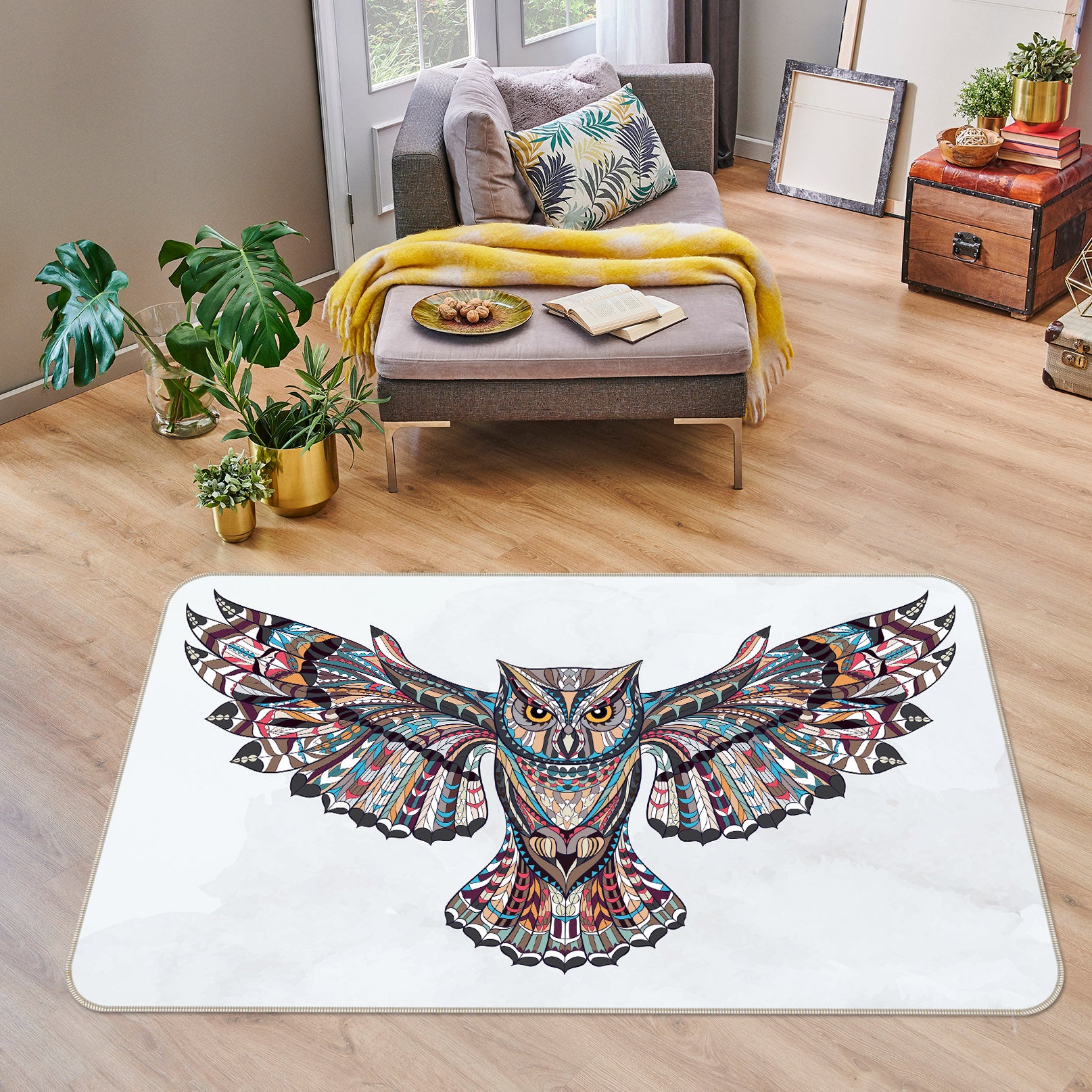 3D Owl 35045 Non Slip Rug Mat