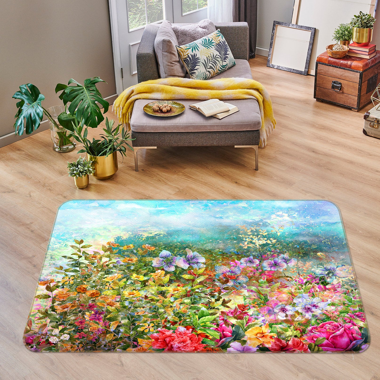 3D Flower Bush 30154 Non Slip Rug Mat