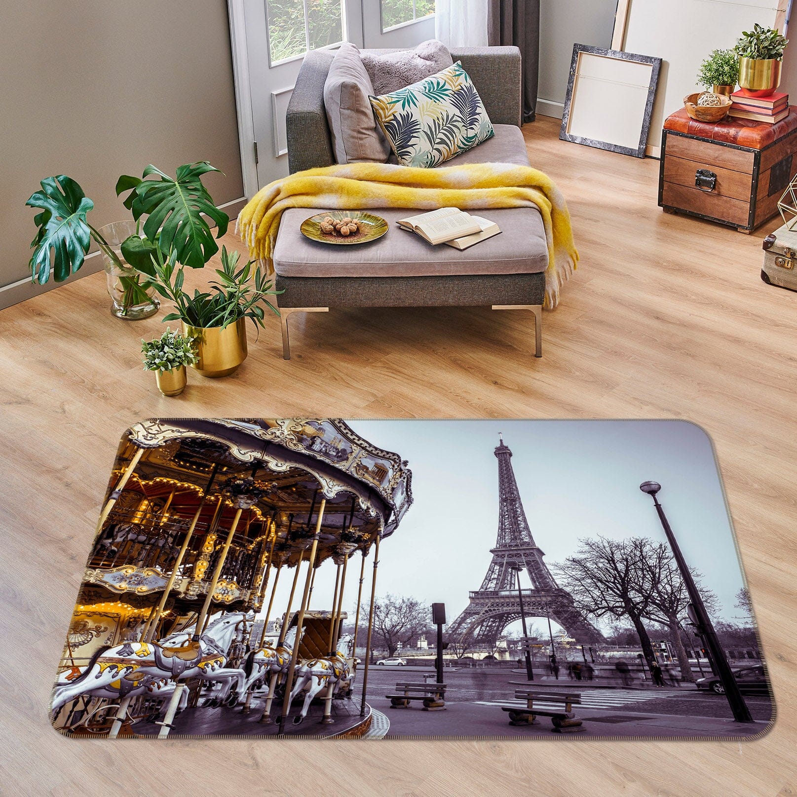 3D Grey Iron Tower 3012 Assaf Frank Rug Non Slip Rug Mat Mat AJ Creativity Home 