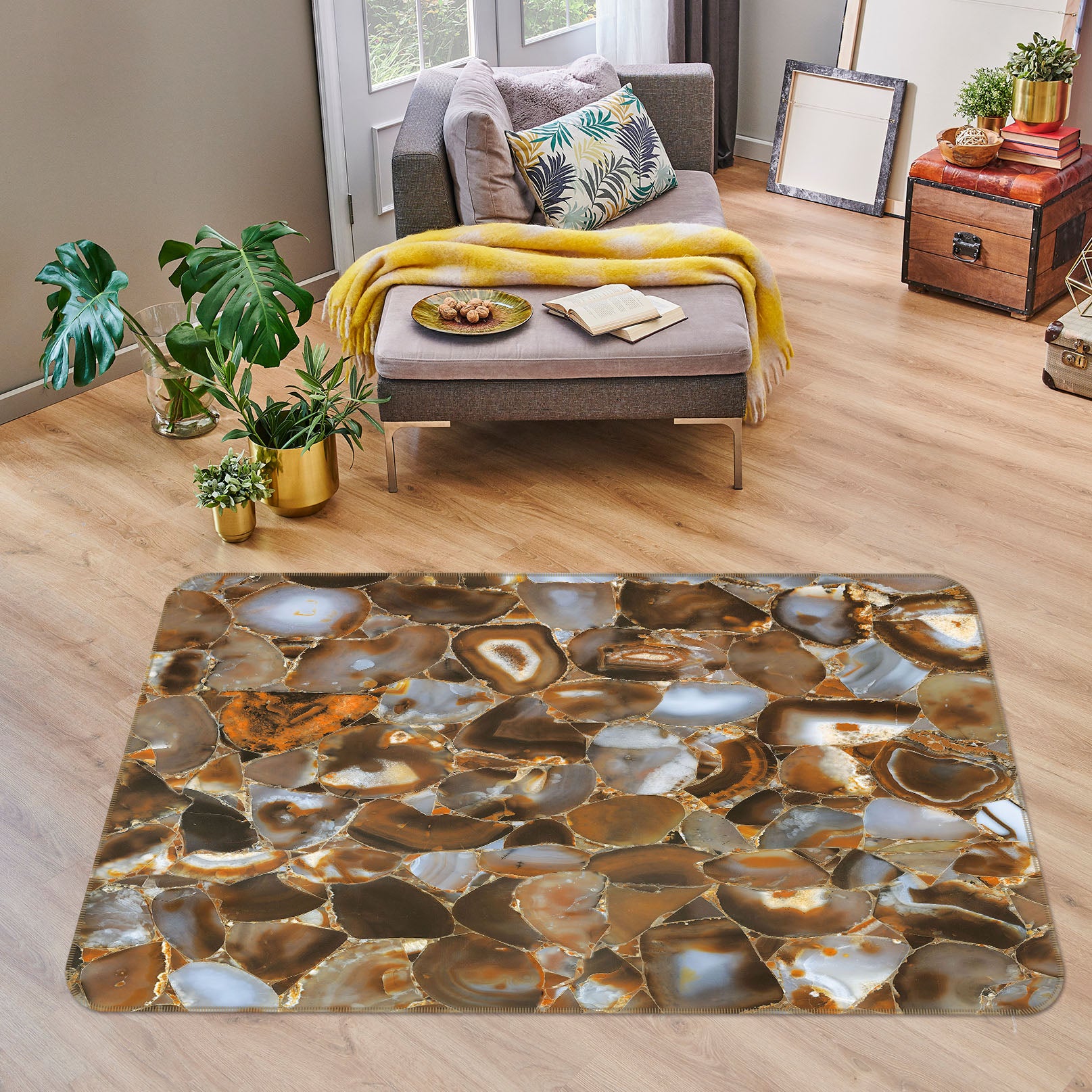 3D Cobblestone Pattern 27112 Non Slip Rug Mat