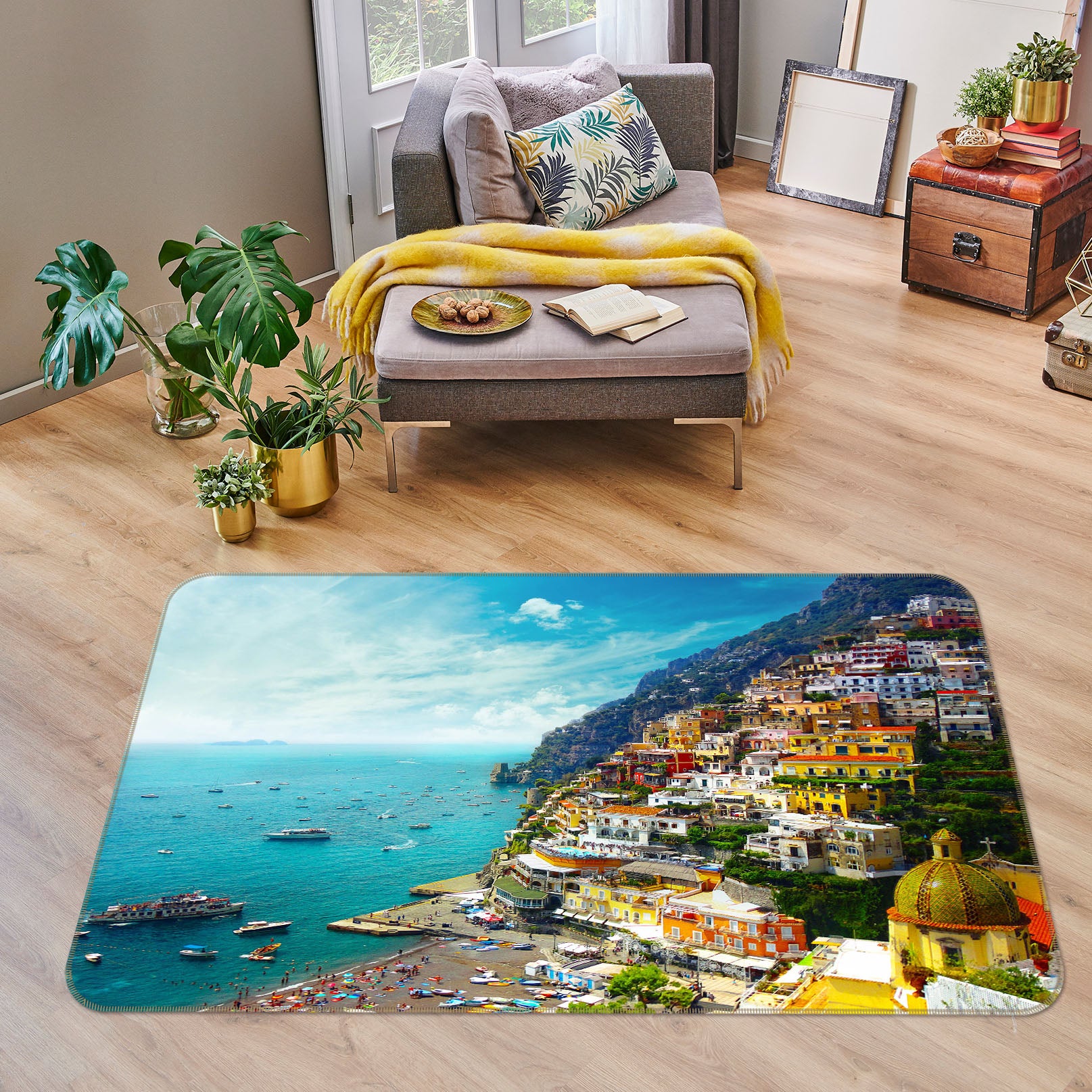 3D Seaside House 34155 Non Slip Rug Mat