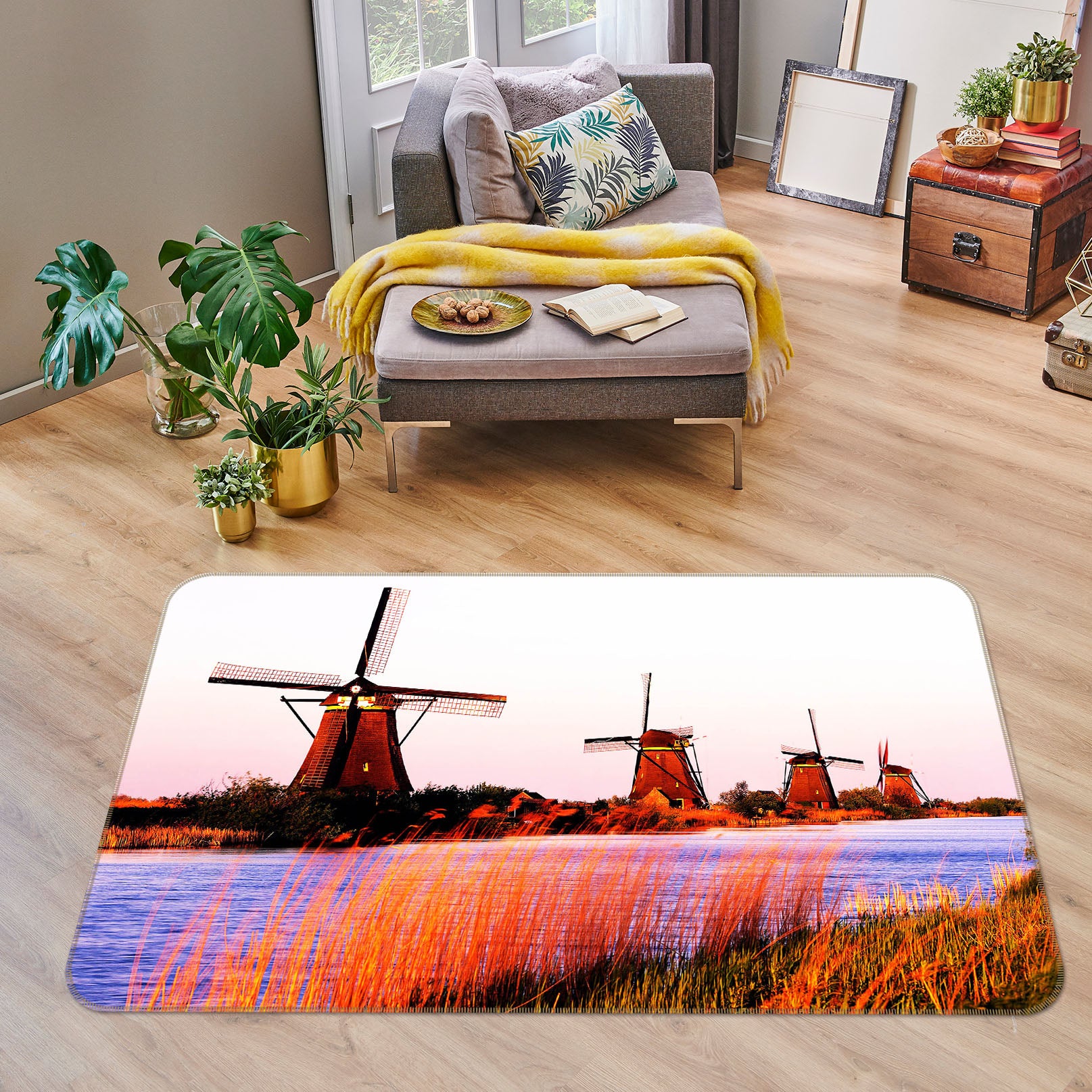 3D Windmill 32015 Non Slip Rug Mat